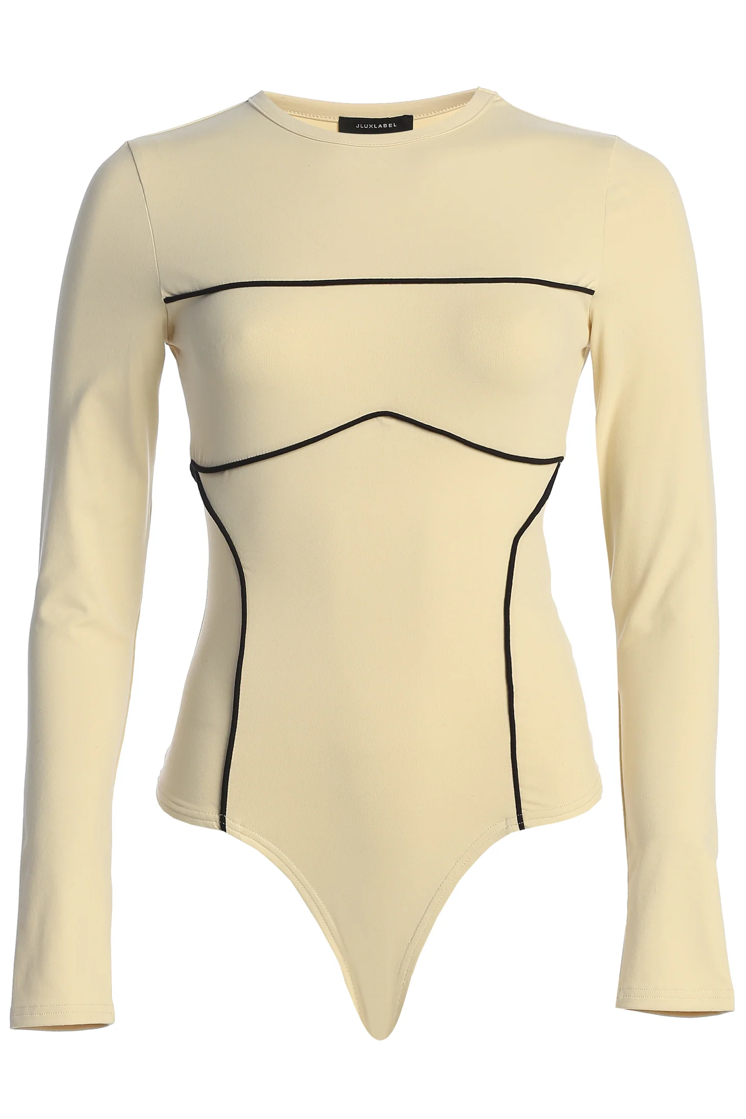 Cream/Black Pilar Piped Bodysuit - Image 2