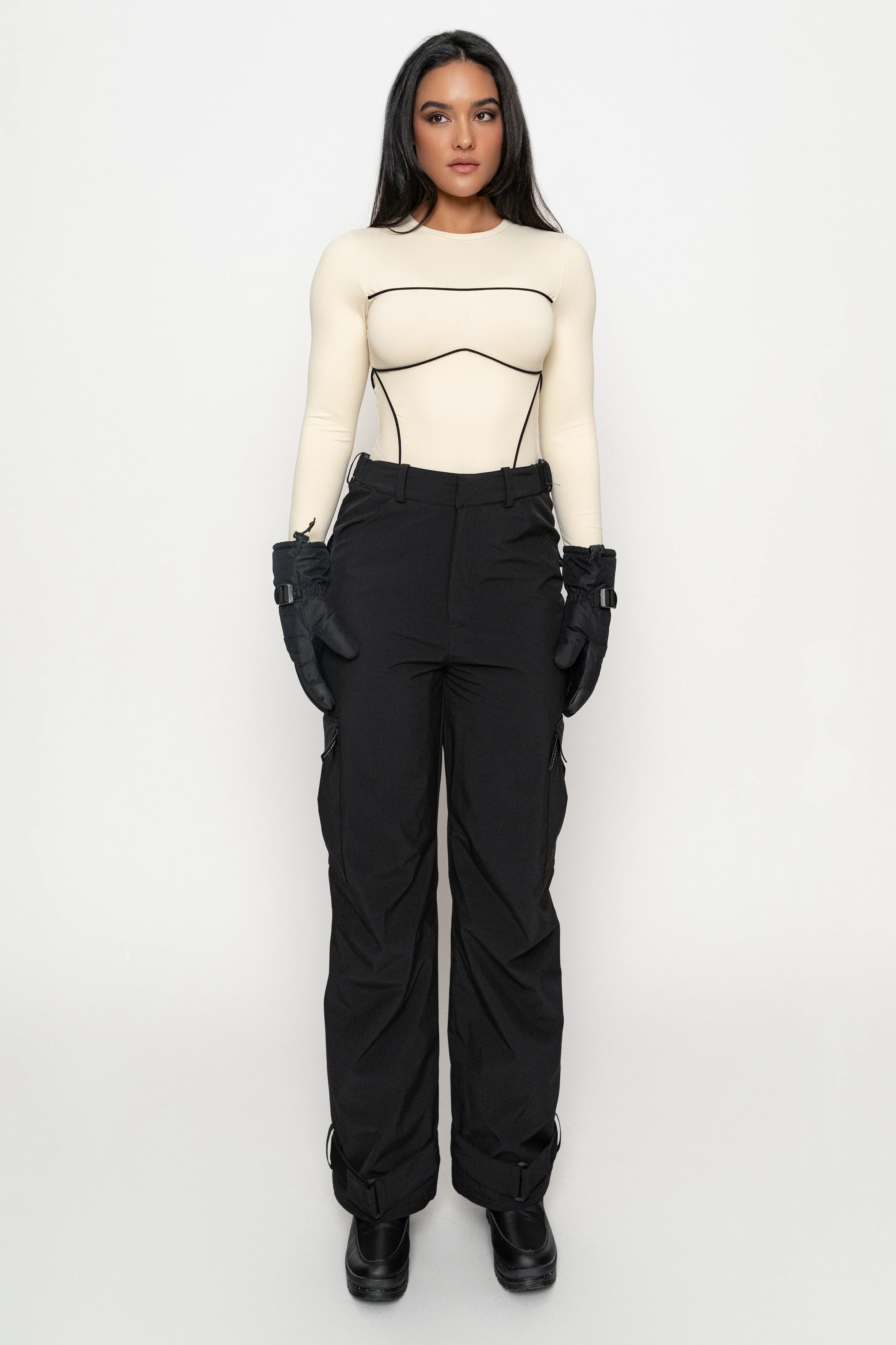 Cream/Black Pilar Piped Bodysuit - Image 4