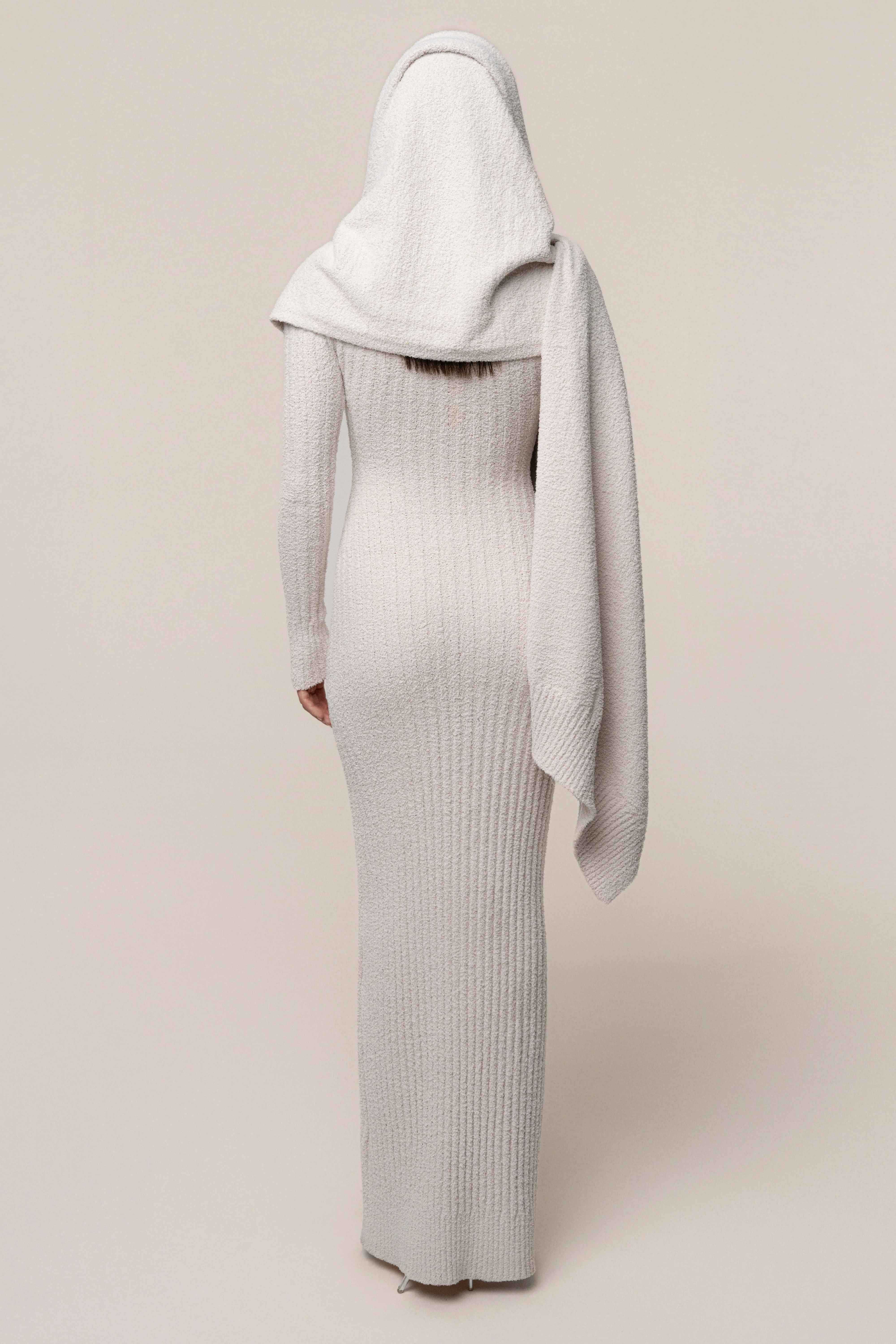 Cream First Class Ribbed Maxi Dress - Image 15