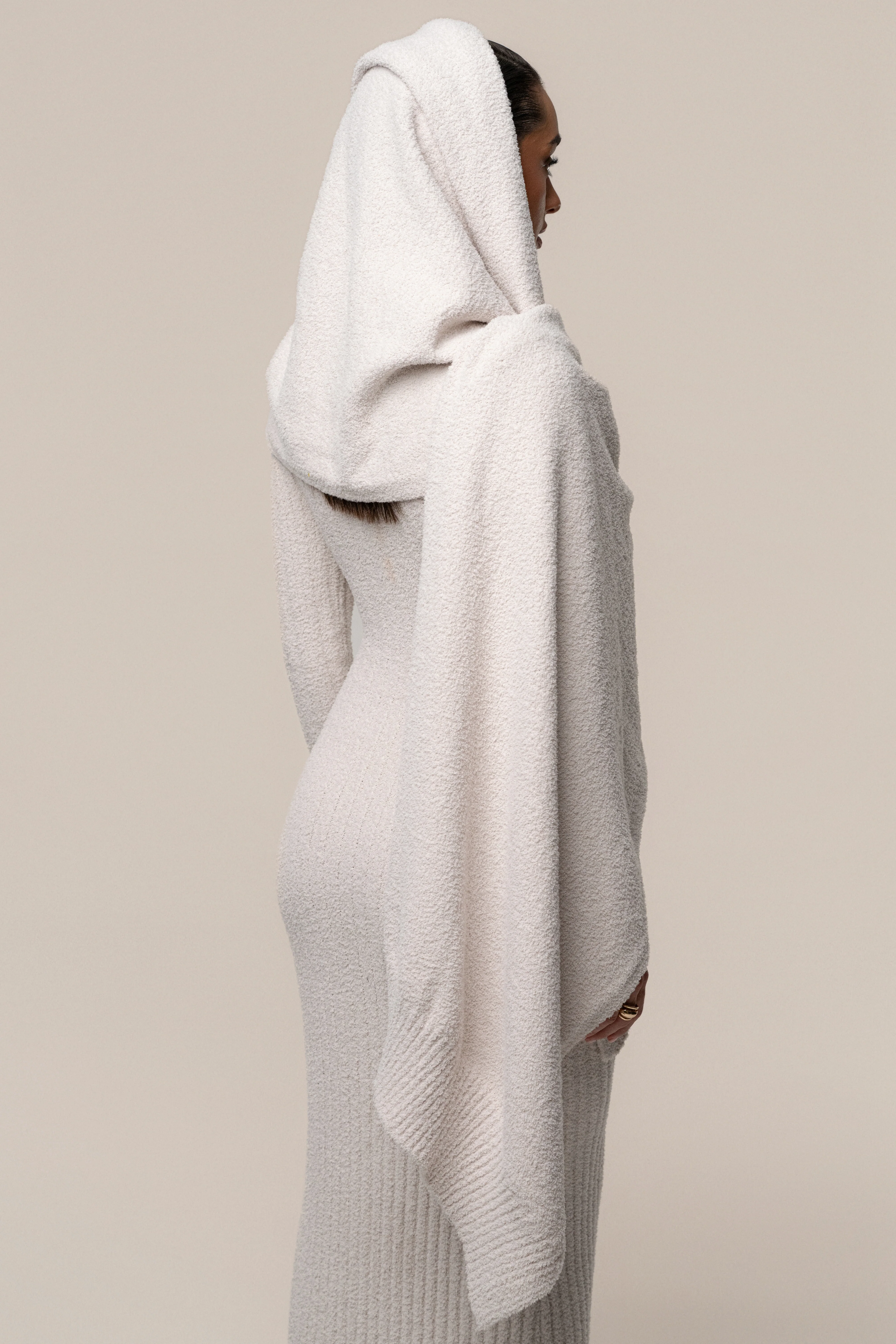 Cream First Class Ribbed Maxi Dress - Image 16