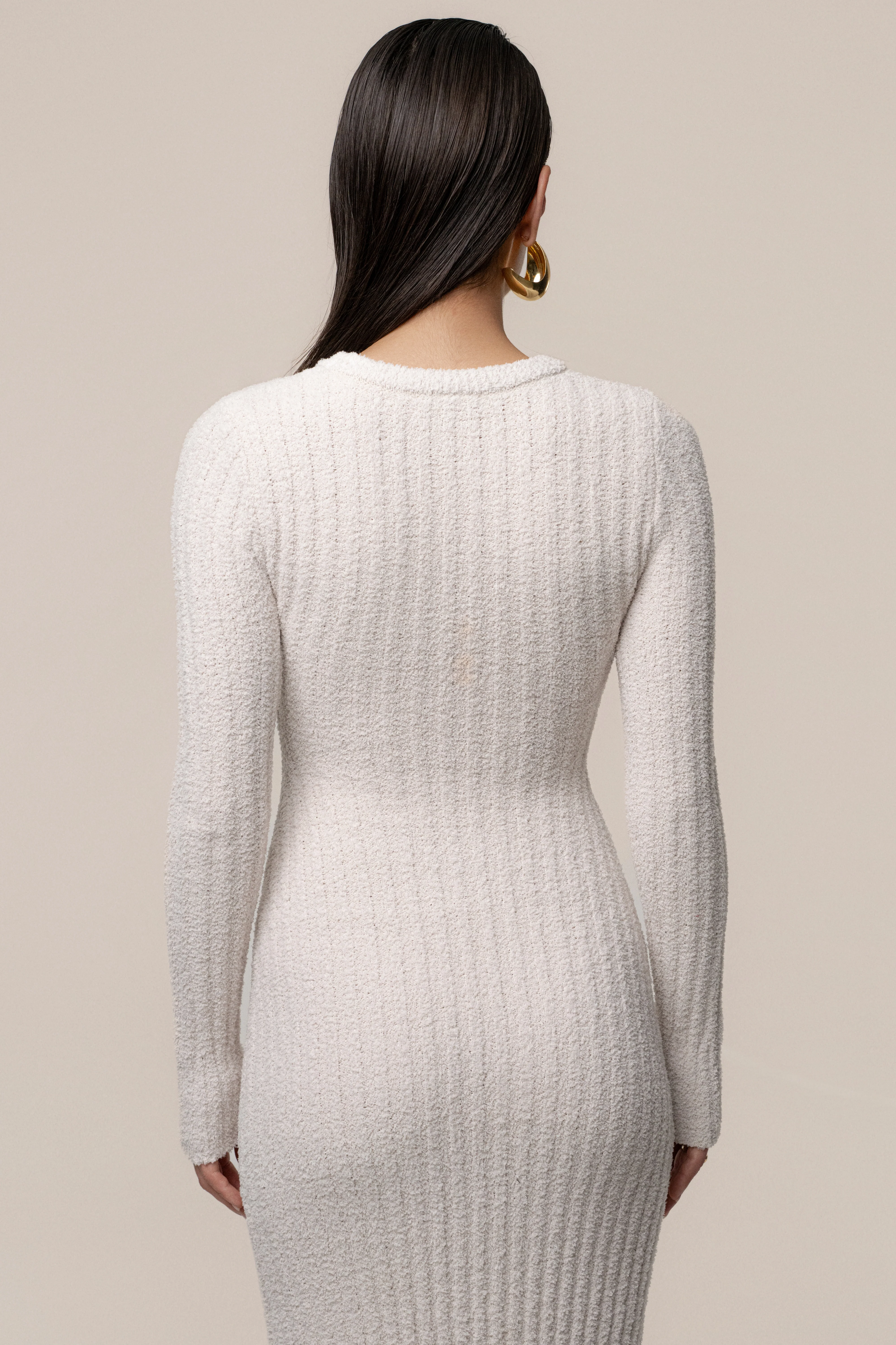 Cream First Class Ribbed Maxi Dress - Image 17