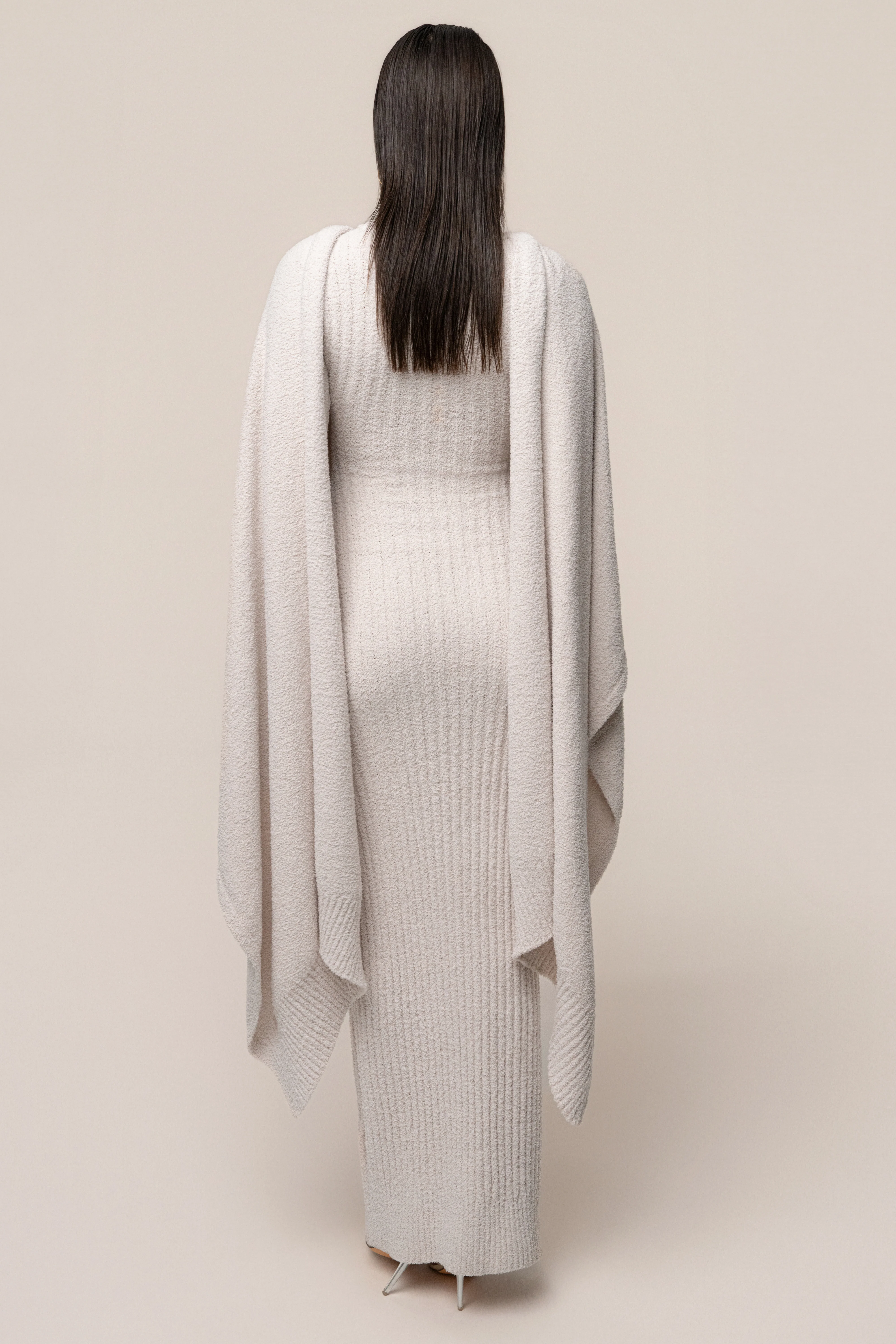 Cream First Class Ribbed Maxi Dress - Image 18