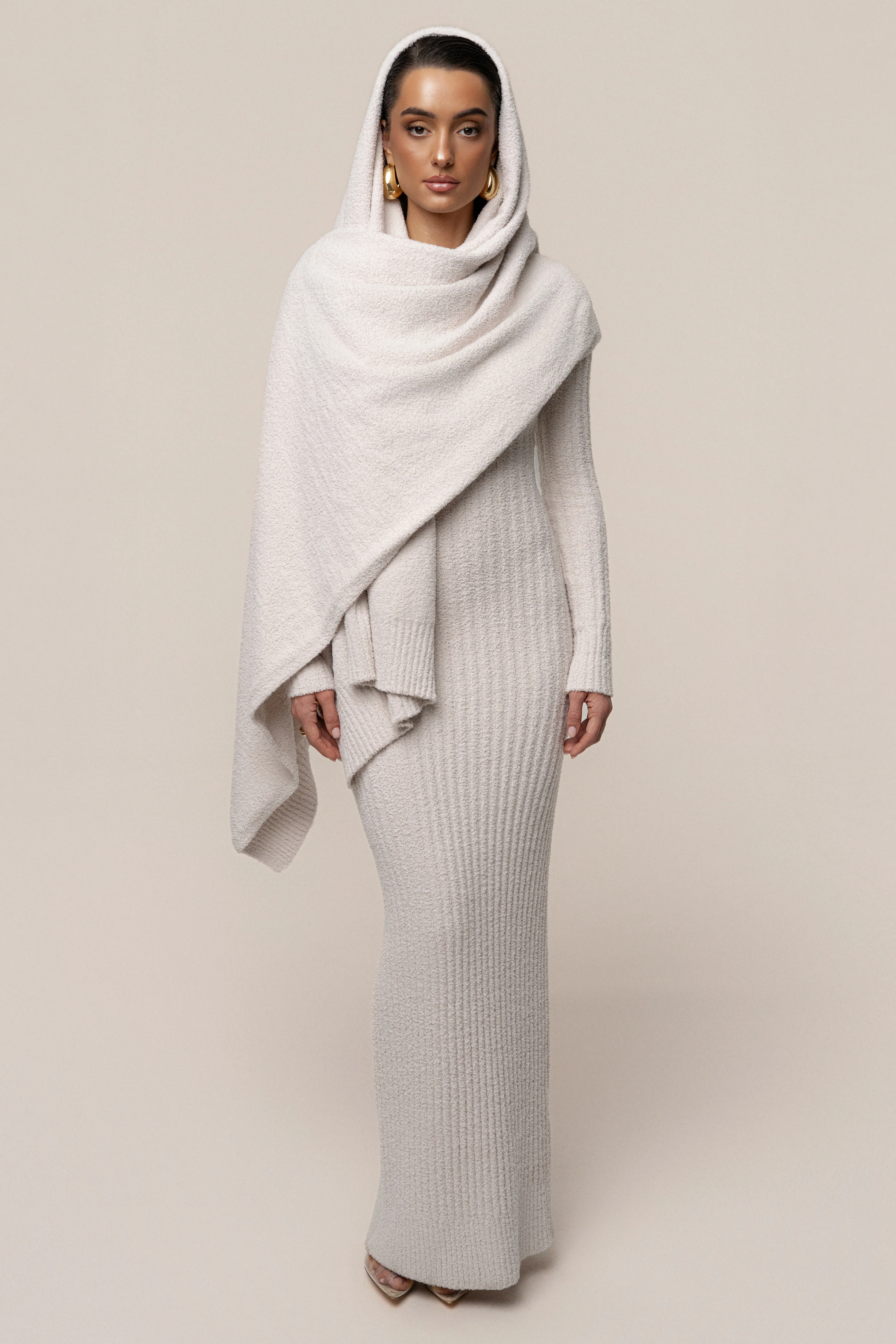 Cream First Class Ribbed Maxi Dress - Image 3