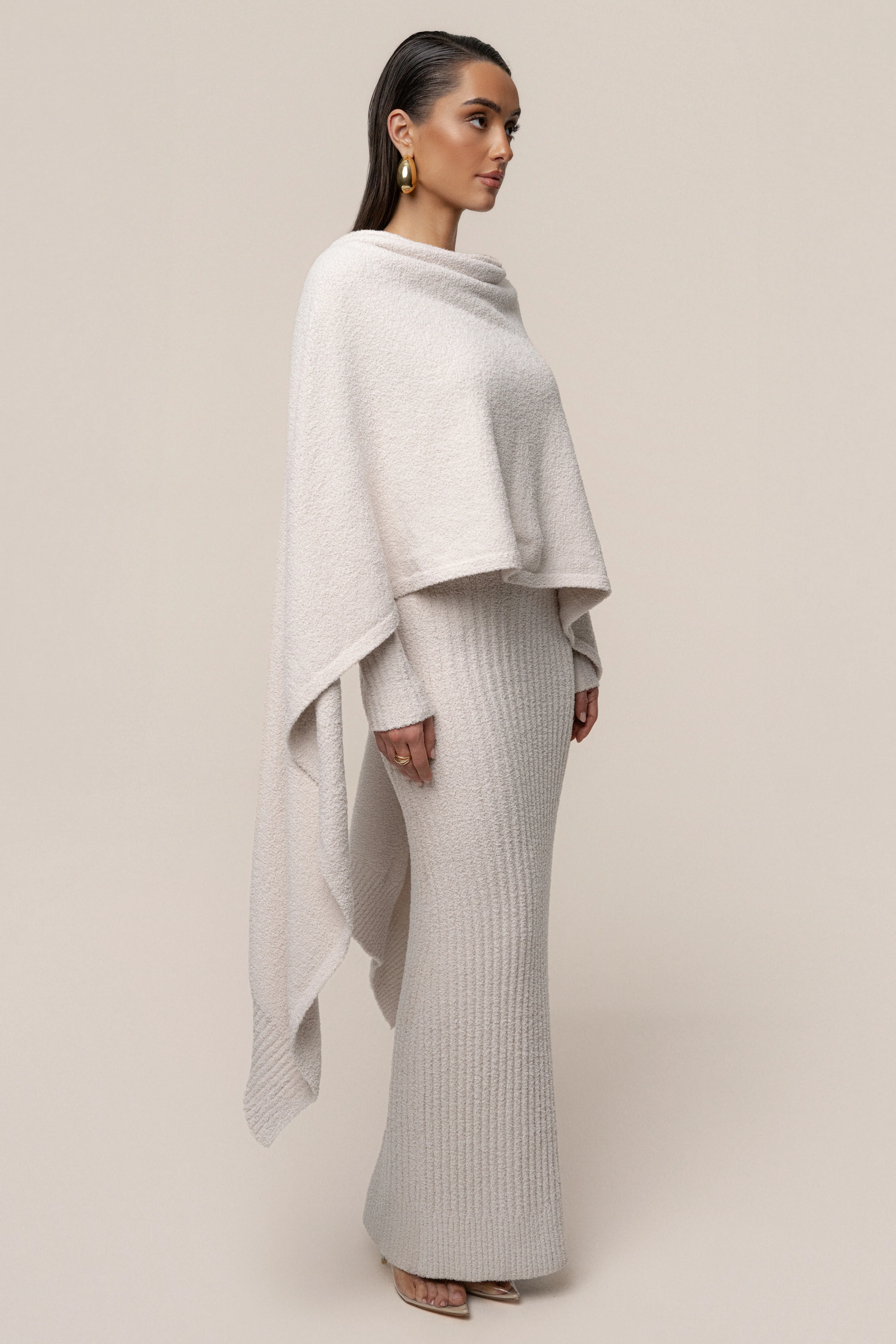 Cream First Class Ribbed Maxi Dress - Image 5