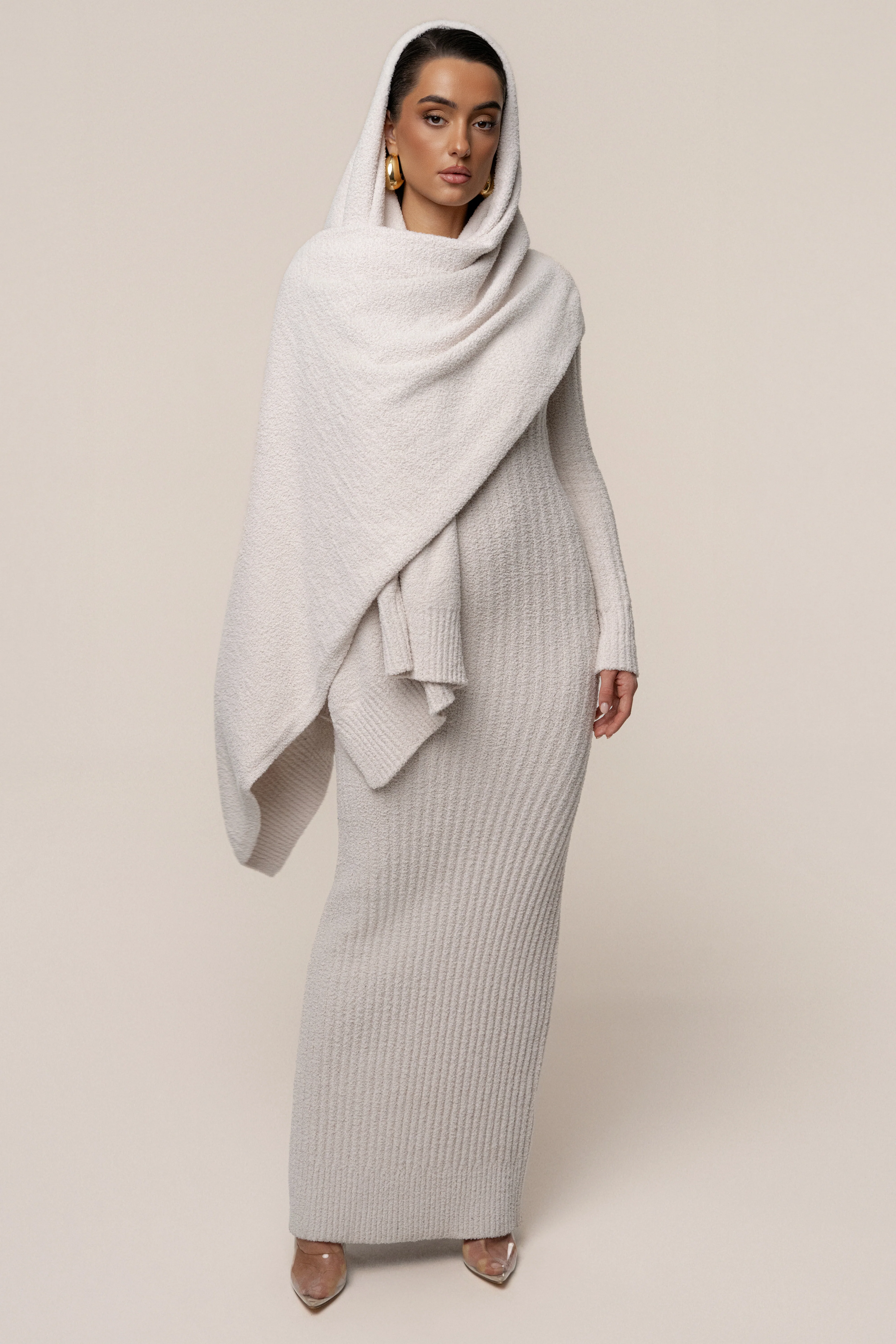 Cream First Class Ribbed Maxi Dress - Image 9