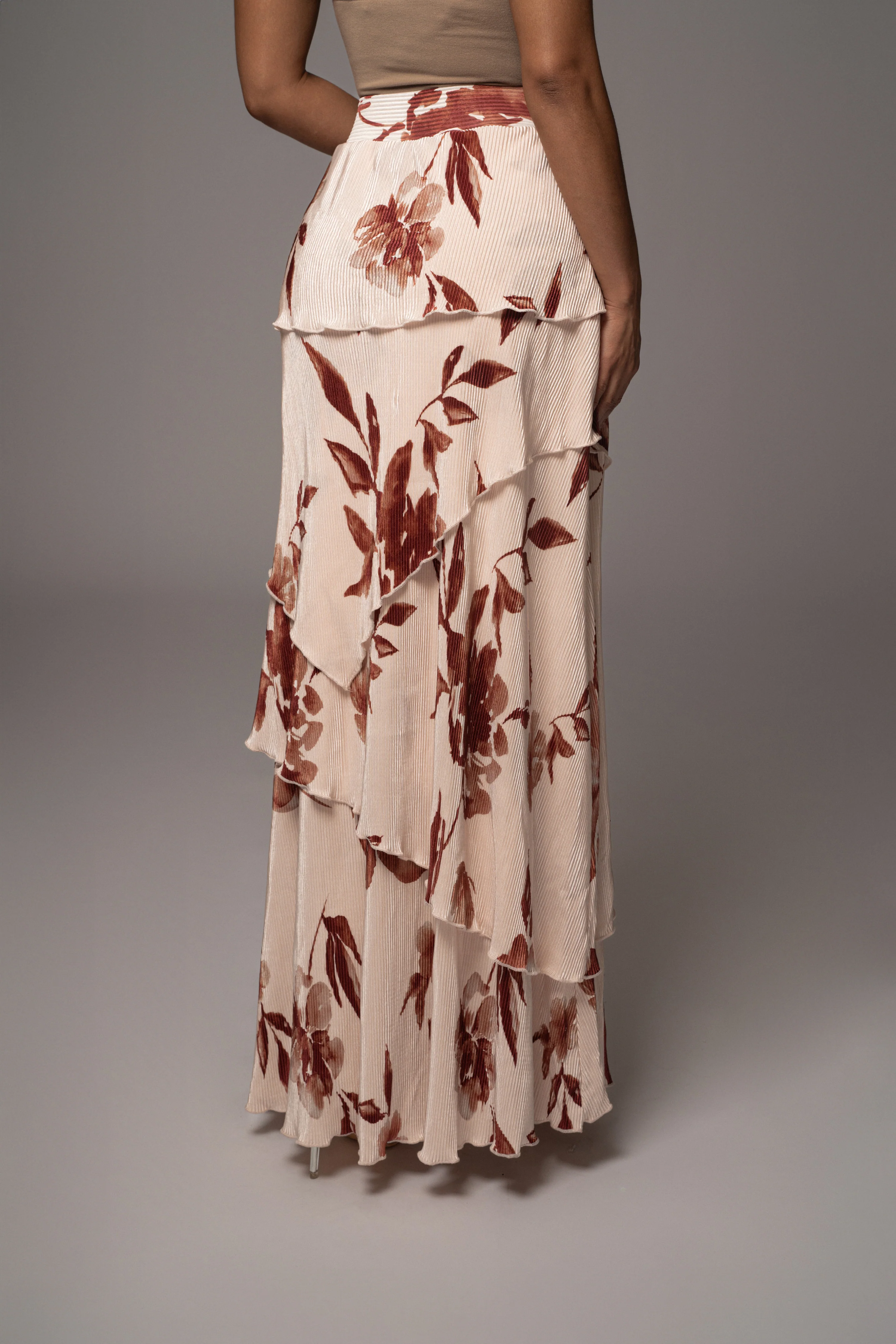 Cream Floral Kamira Tiered Skirt - Image 21