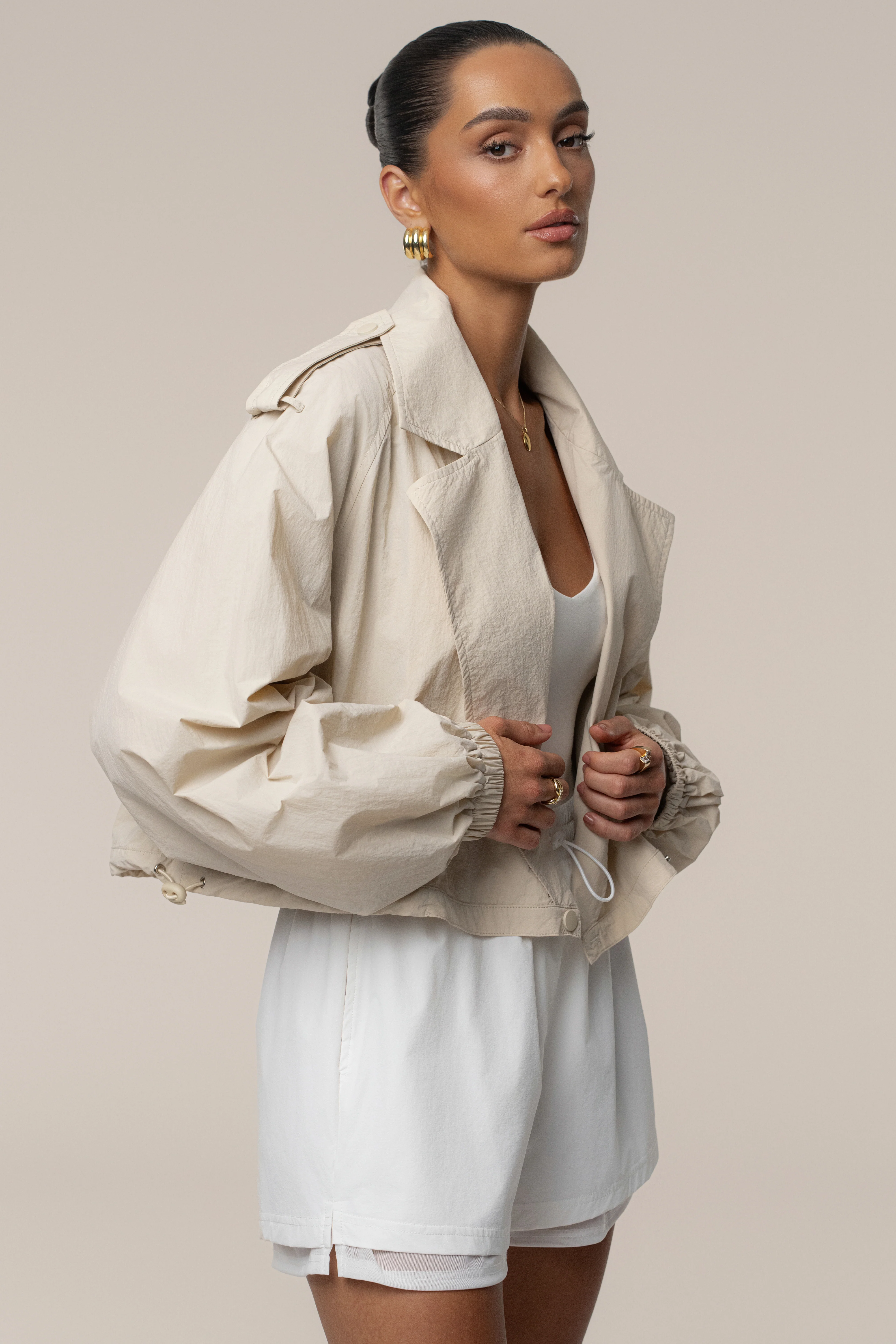 Cream In Motion Cropped Jacket - Image 3