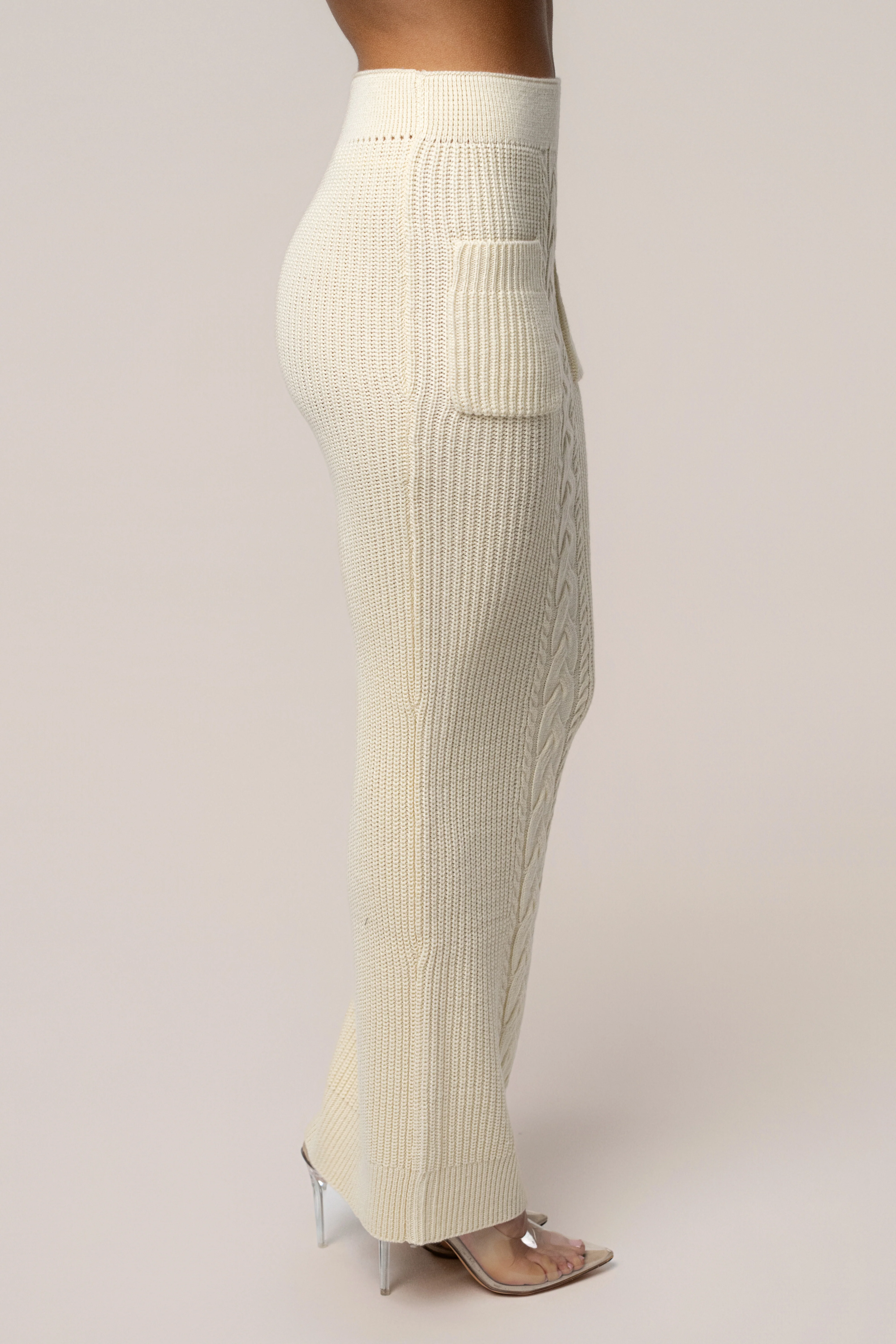 Cream Missy Cable Sweater Midi Skirt - Image 4