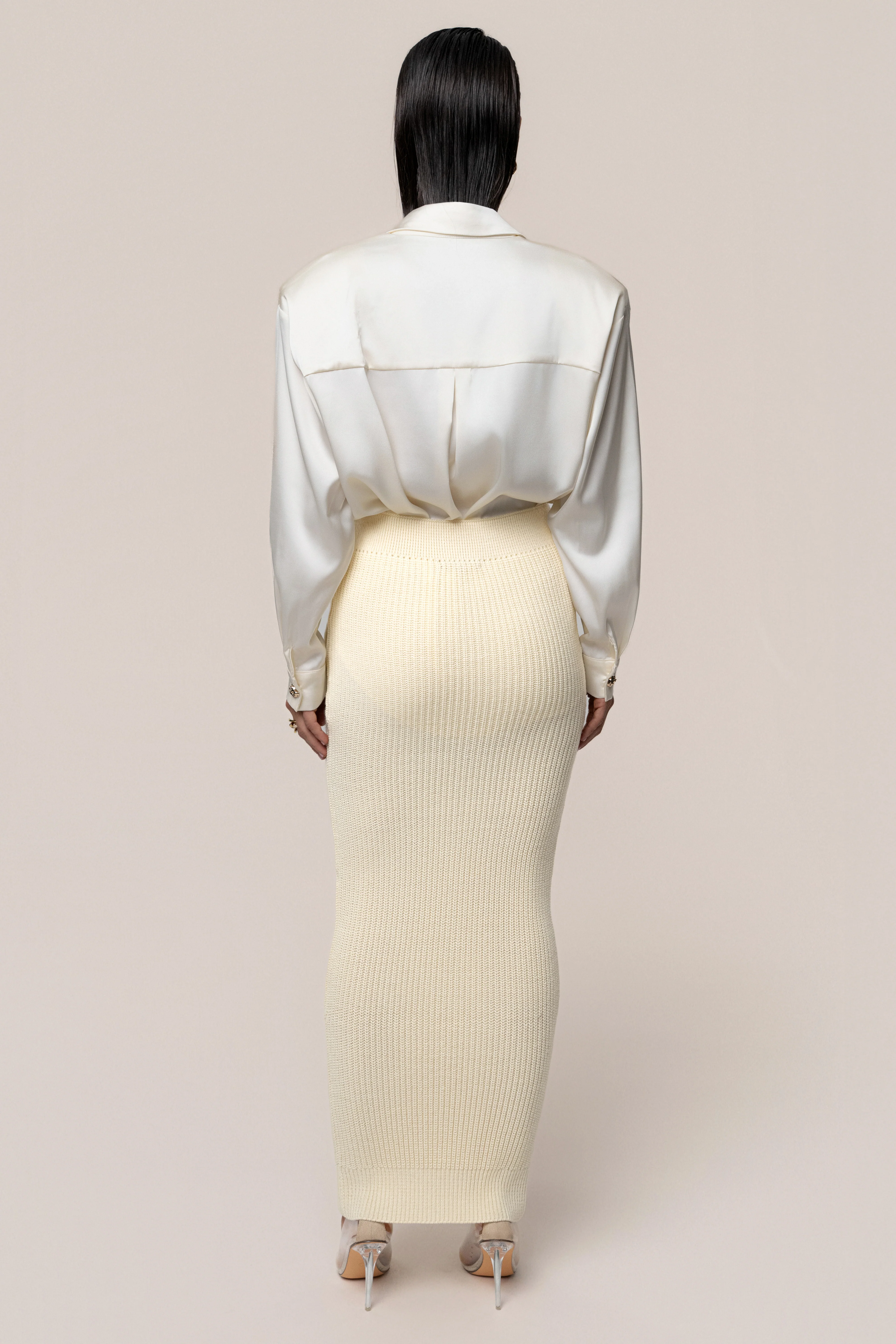 Cream Missy Cable Sweater Midi Skirt - Image 8