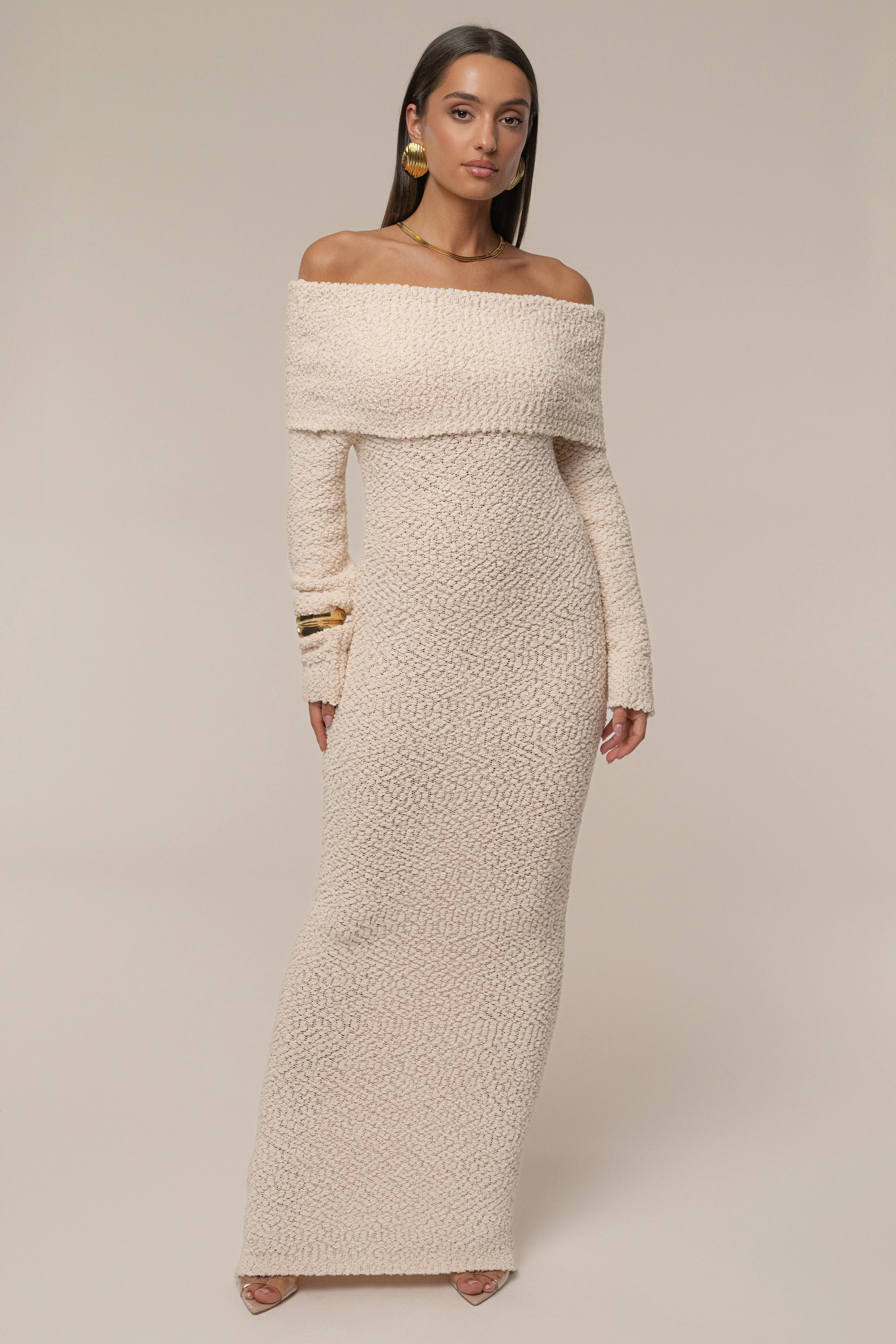Cream Olivea Knit Maxi Dress - Image 4