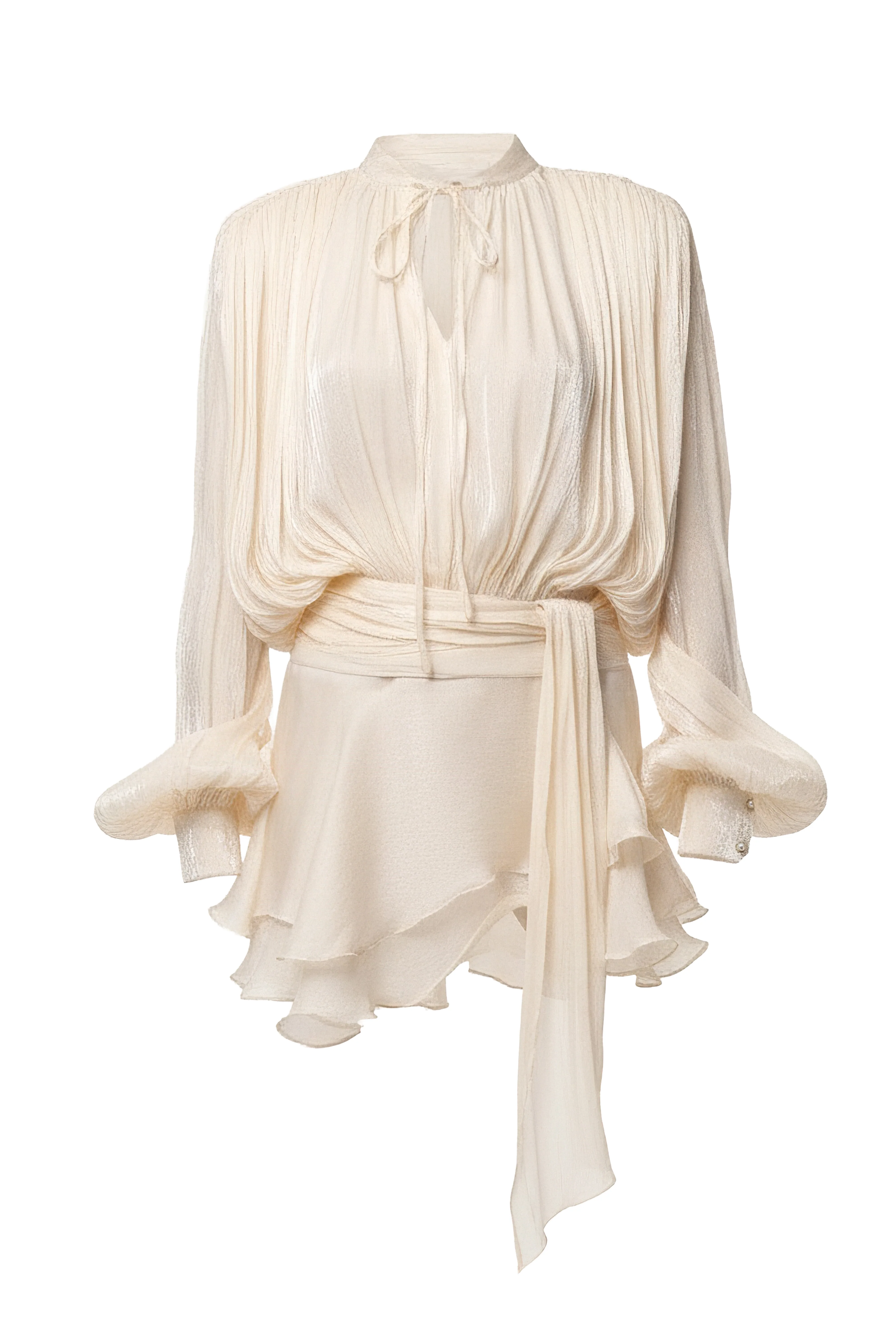 Cream Pure Glow Draped Mini Dress - Image 2
