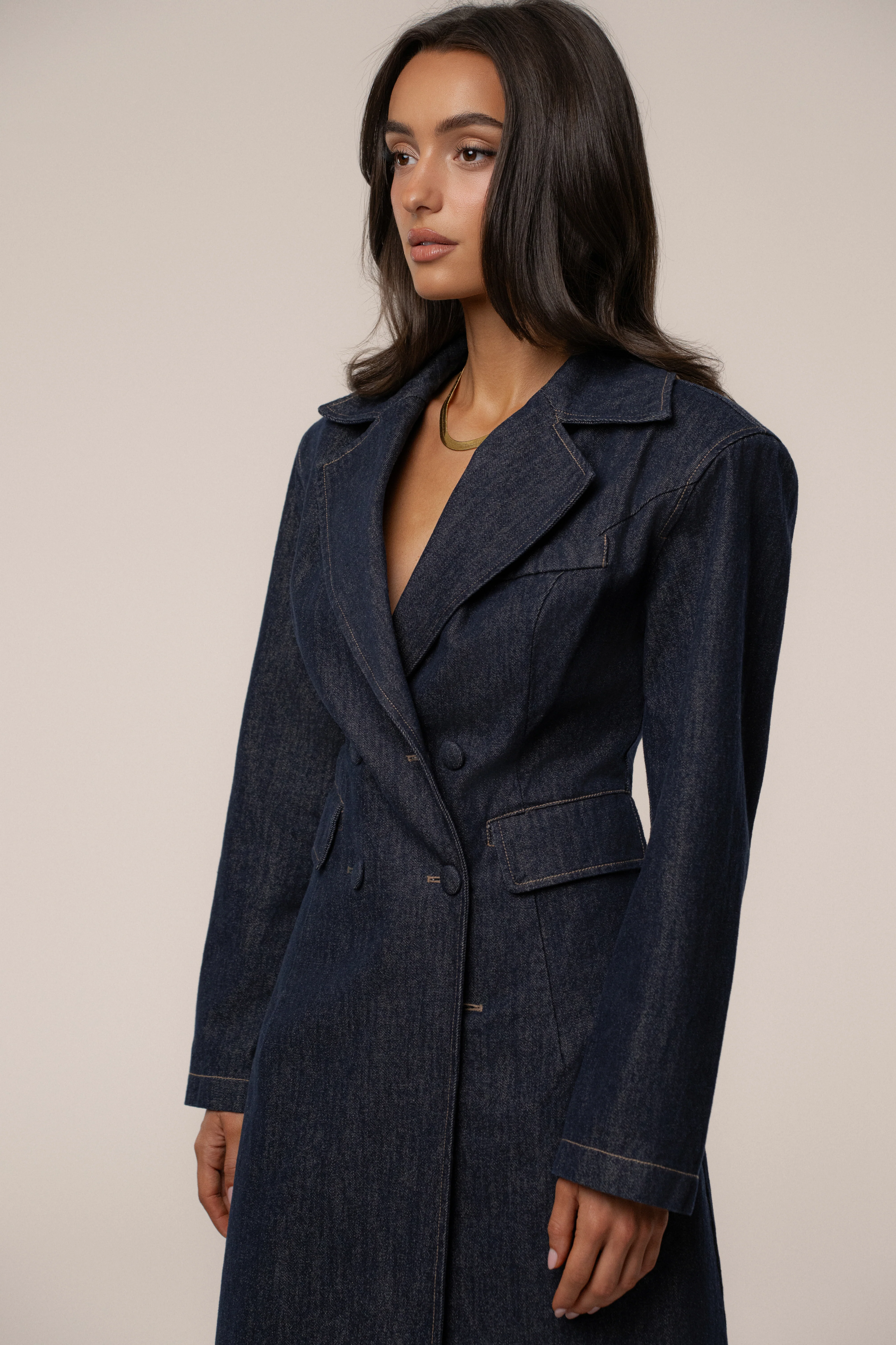 Dark Denim Signature Coat - Image 11