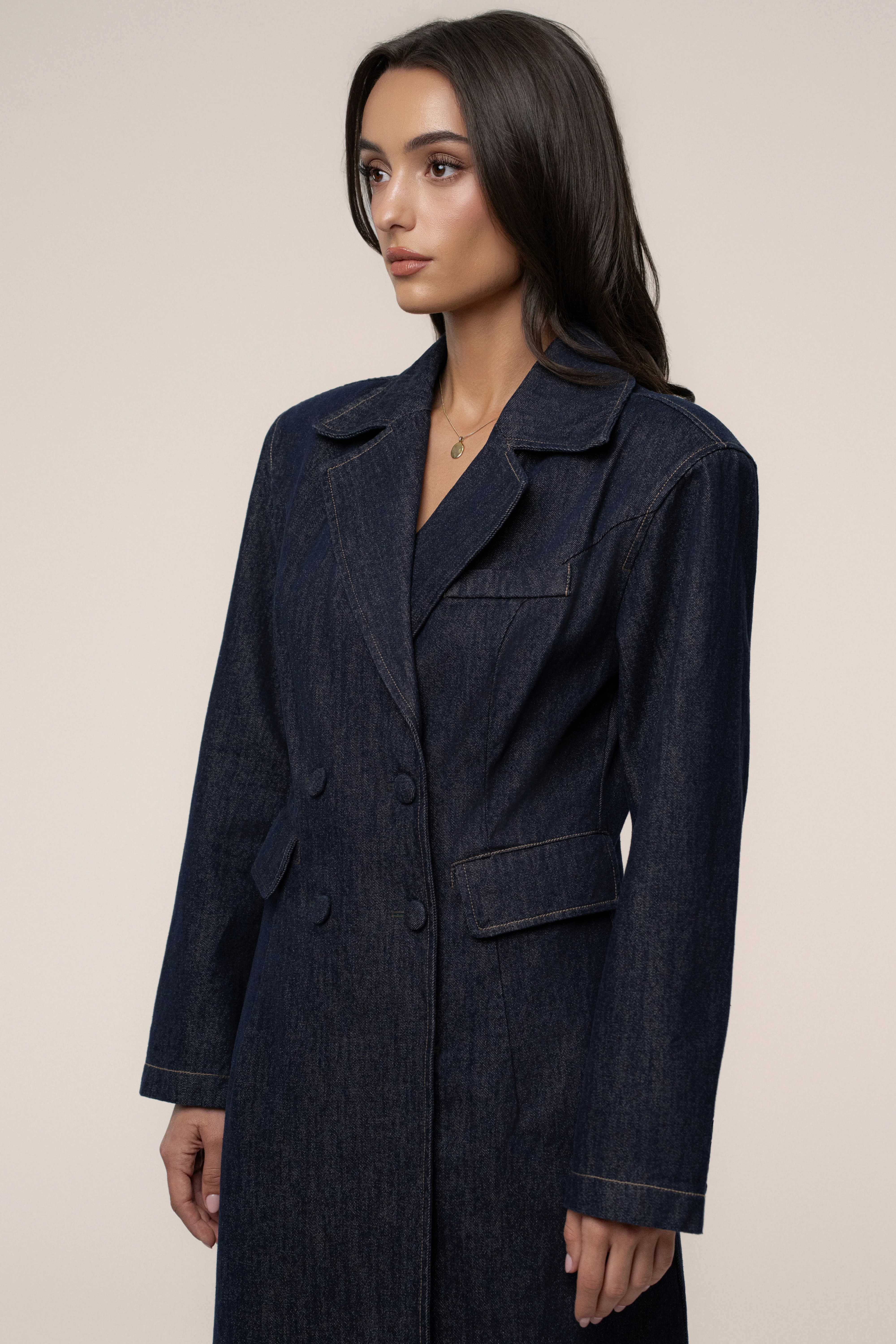 Dark Denim Signature Coat - Image 12