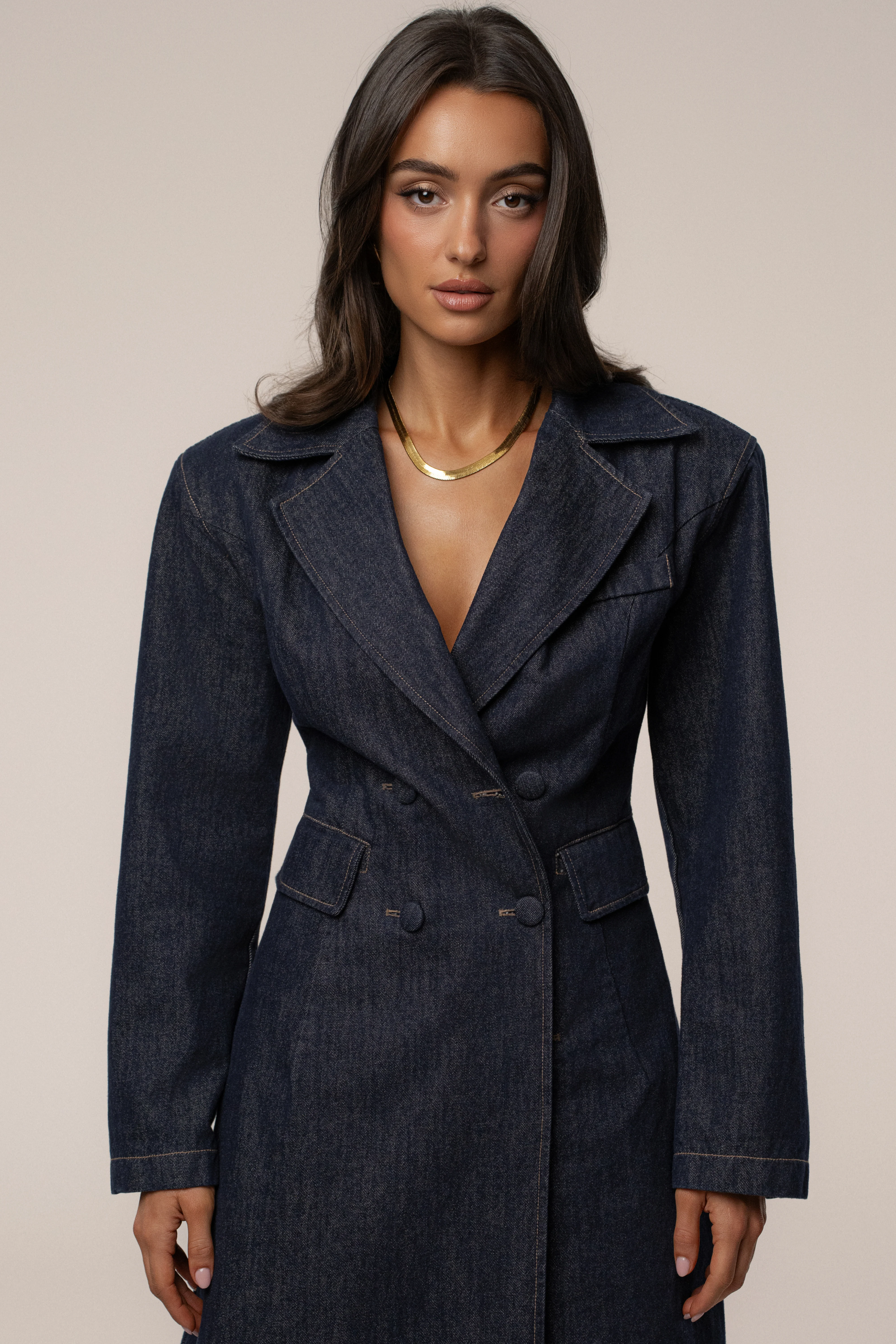 Dark Denim Signature Coat - Image 3