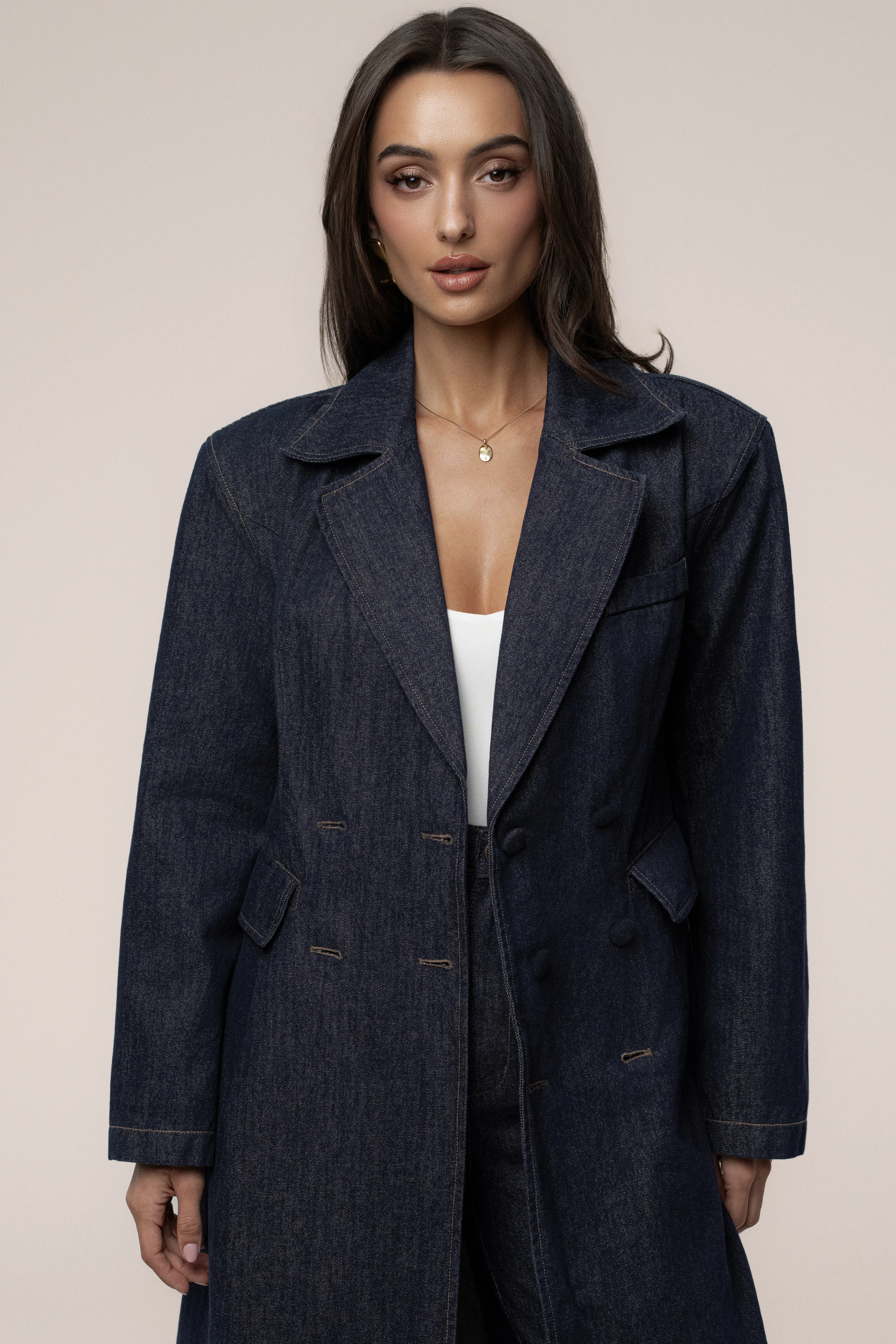 Dark Denim Signature Coat - Image 7