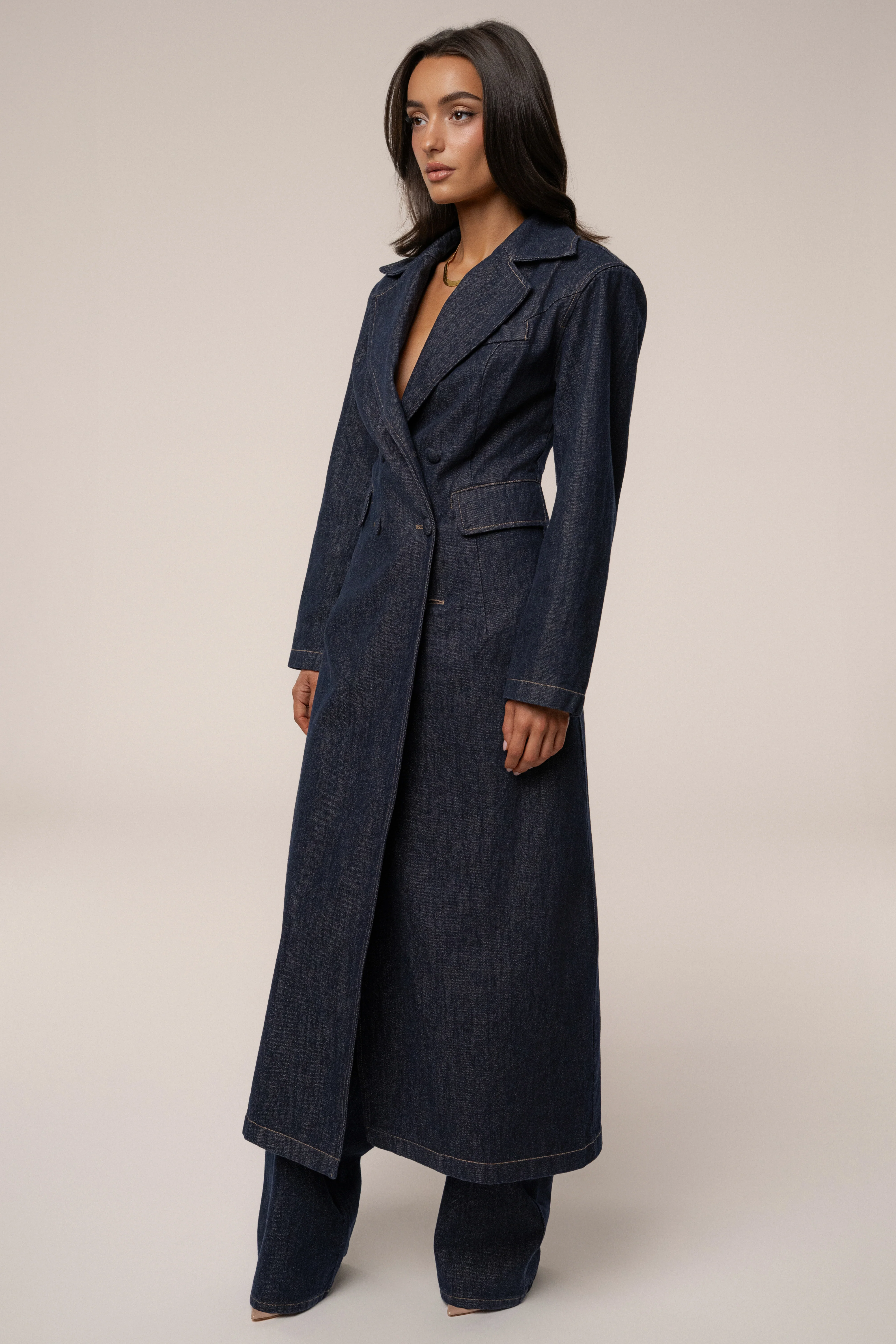 Dark Denim Signature Coat - Image 9