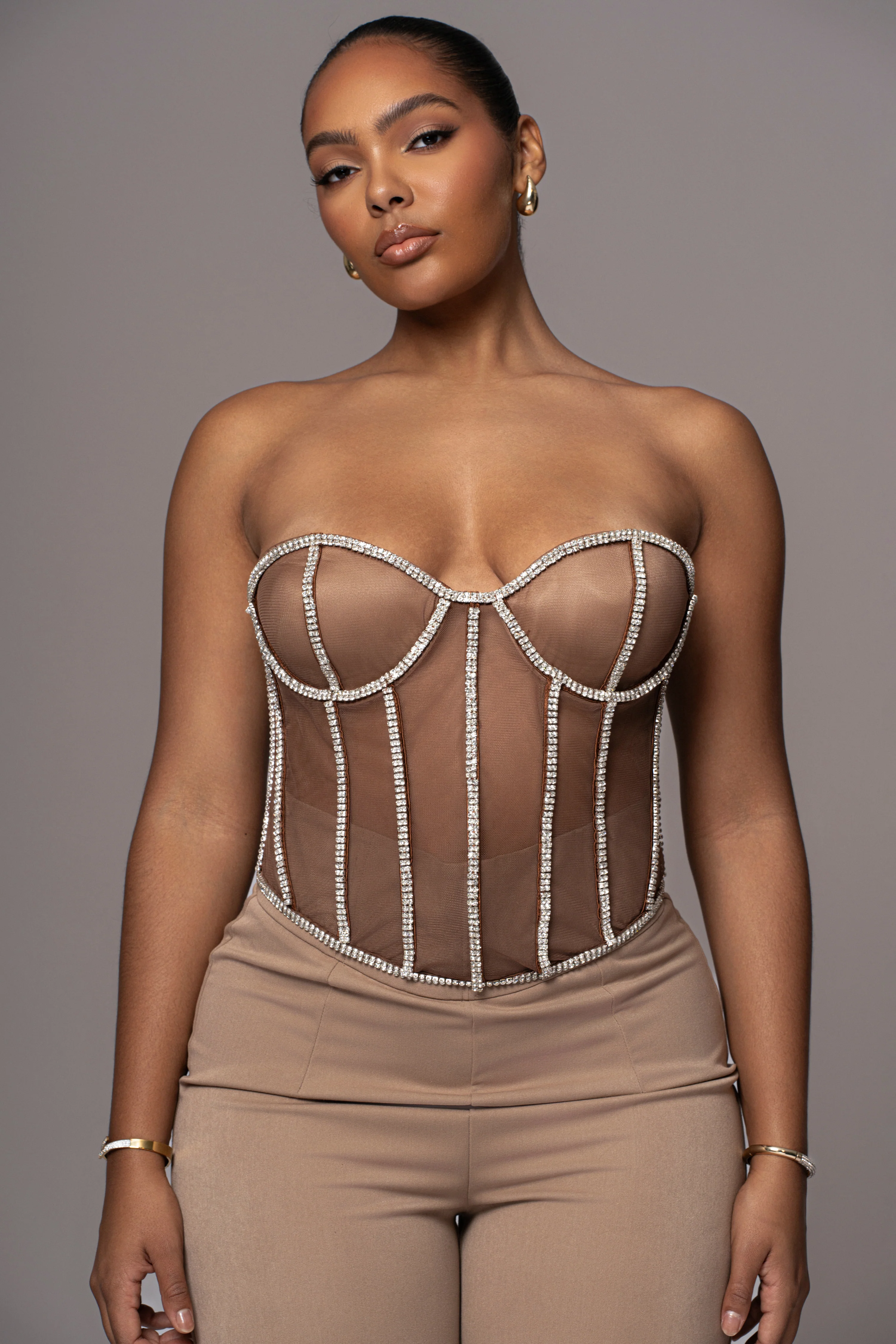 Dark Limited Edition Rhinestone Crystal Corset - Image 2