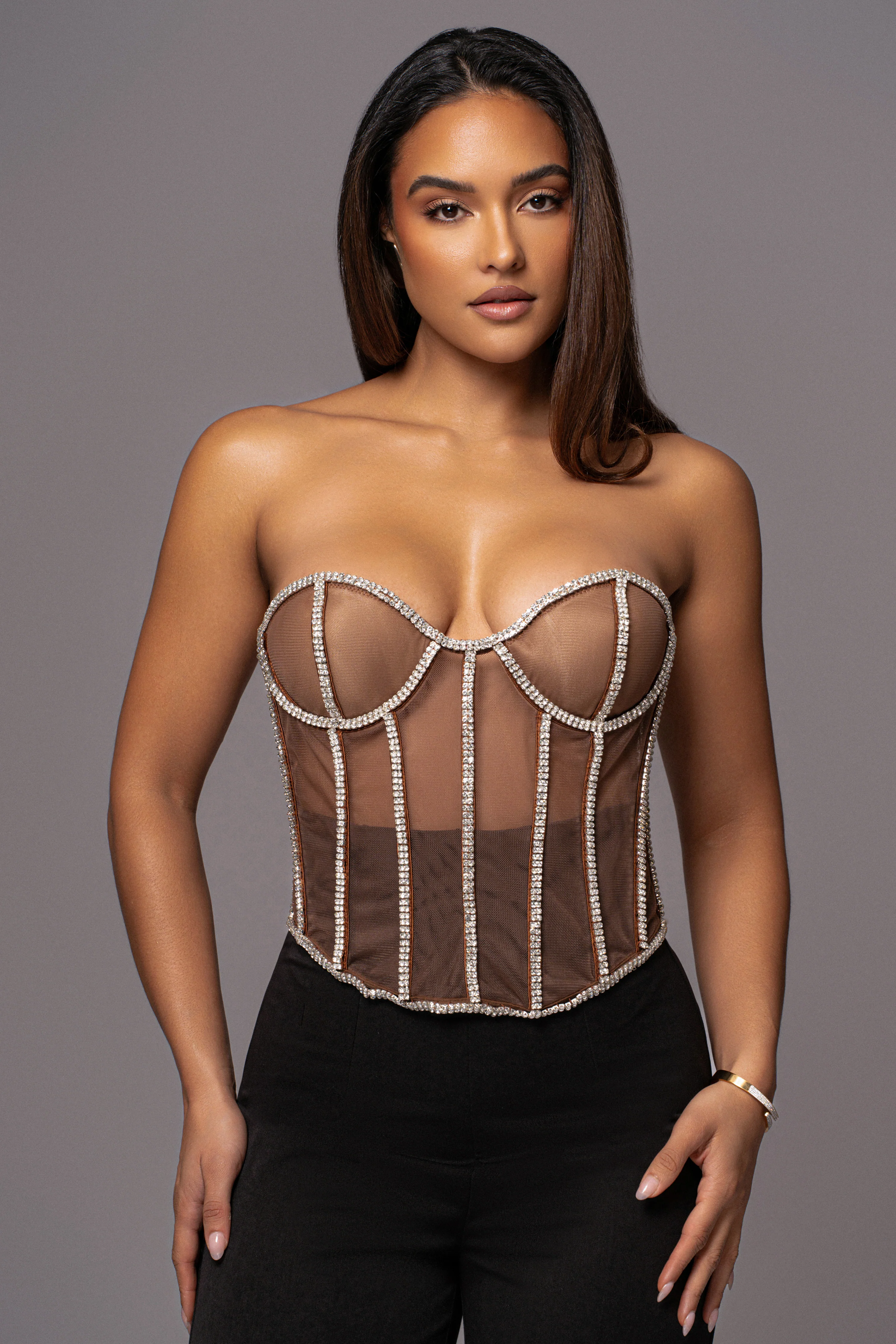 Dark Limited Edition Rhinestone Crystal Corset - Image 3