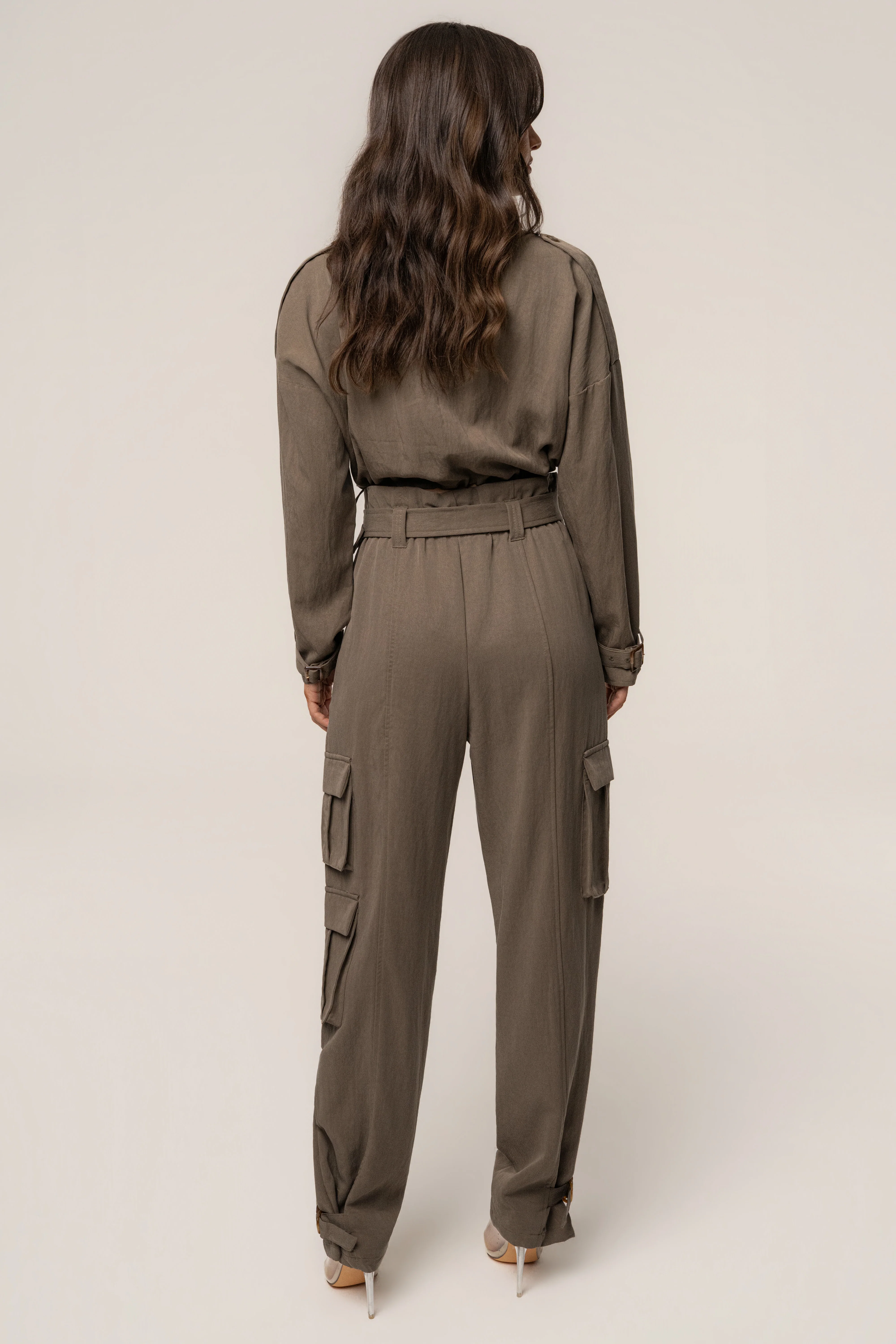 Dark Taupe Boundless Belted Cargo Pants - Image 7