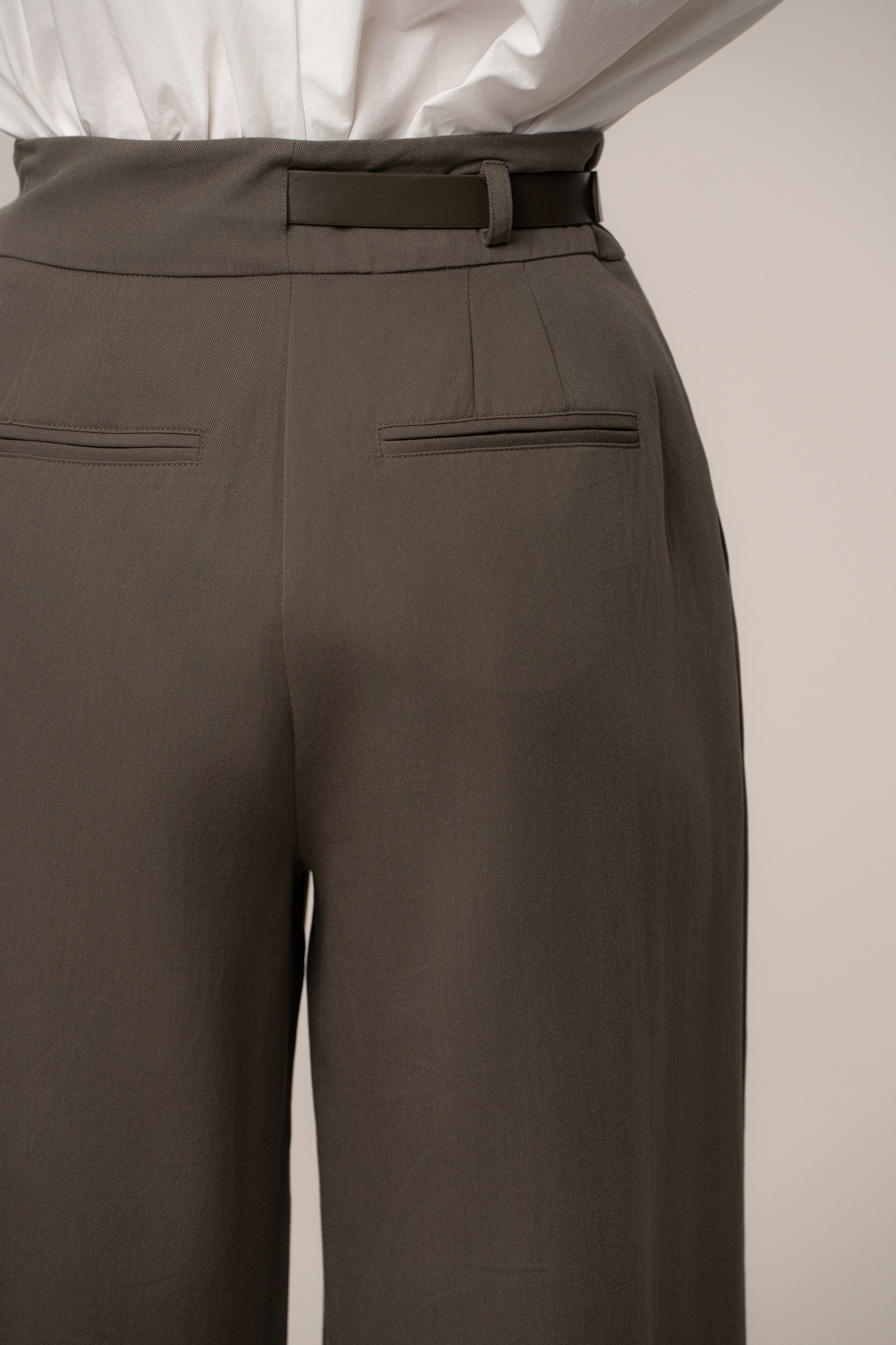 Dark Taupe Everywhere Belted Trousers - Image 10