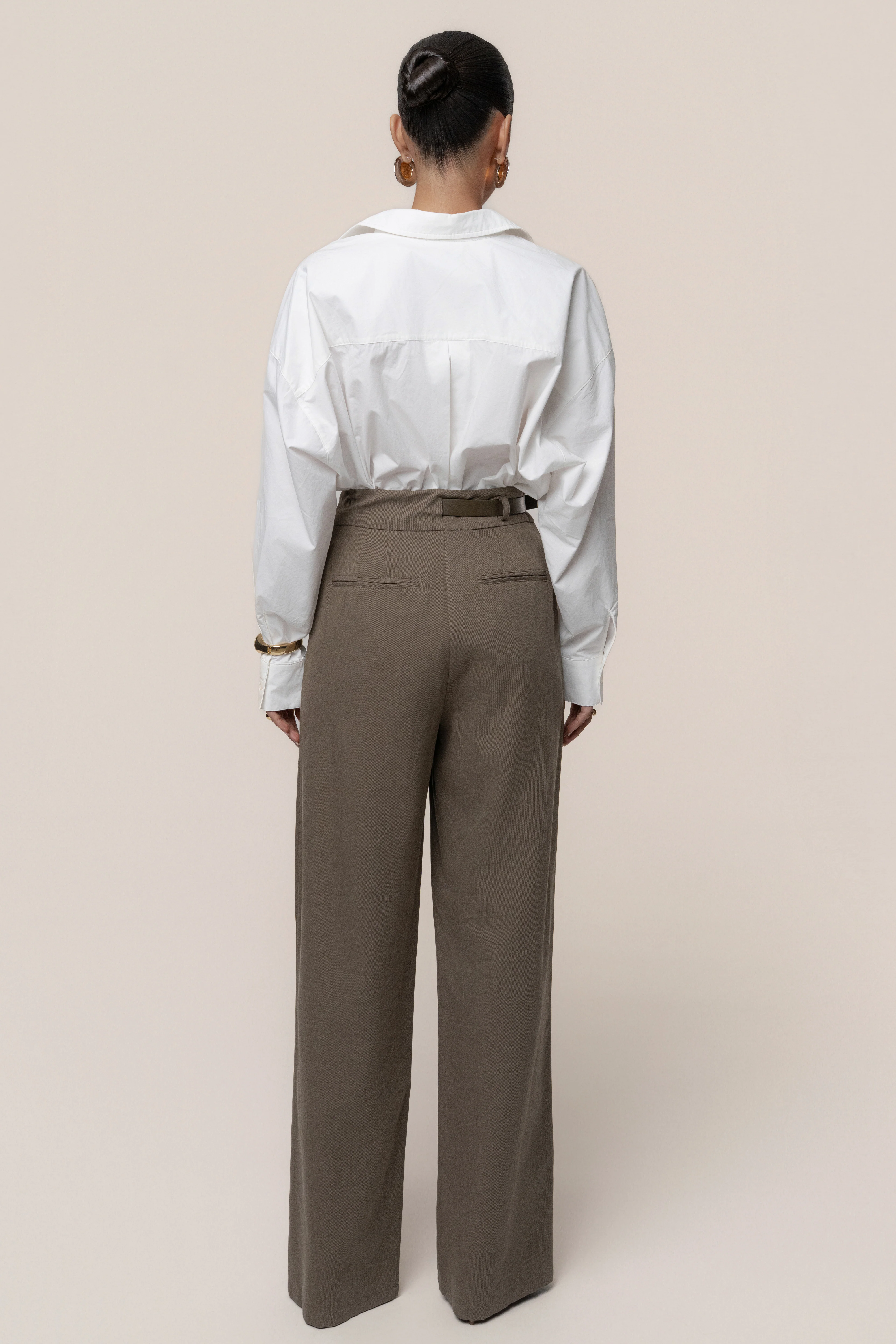 Dark Taupe Everywhere Belted Trousers - Image 8