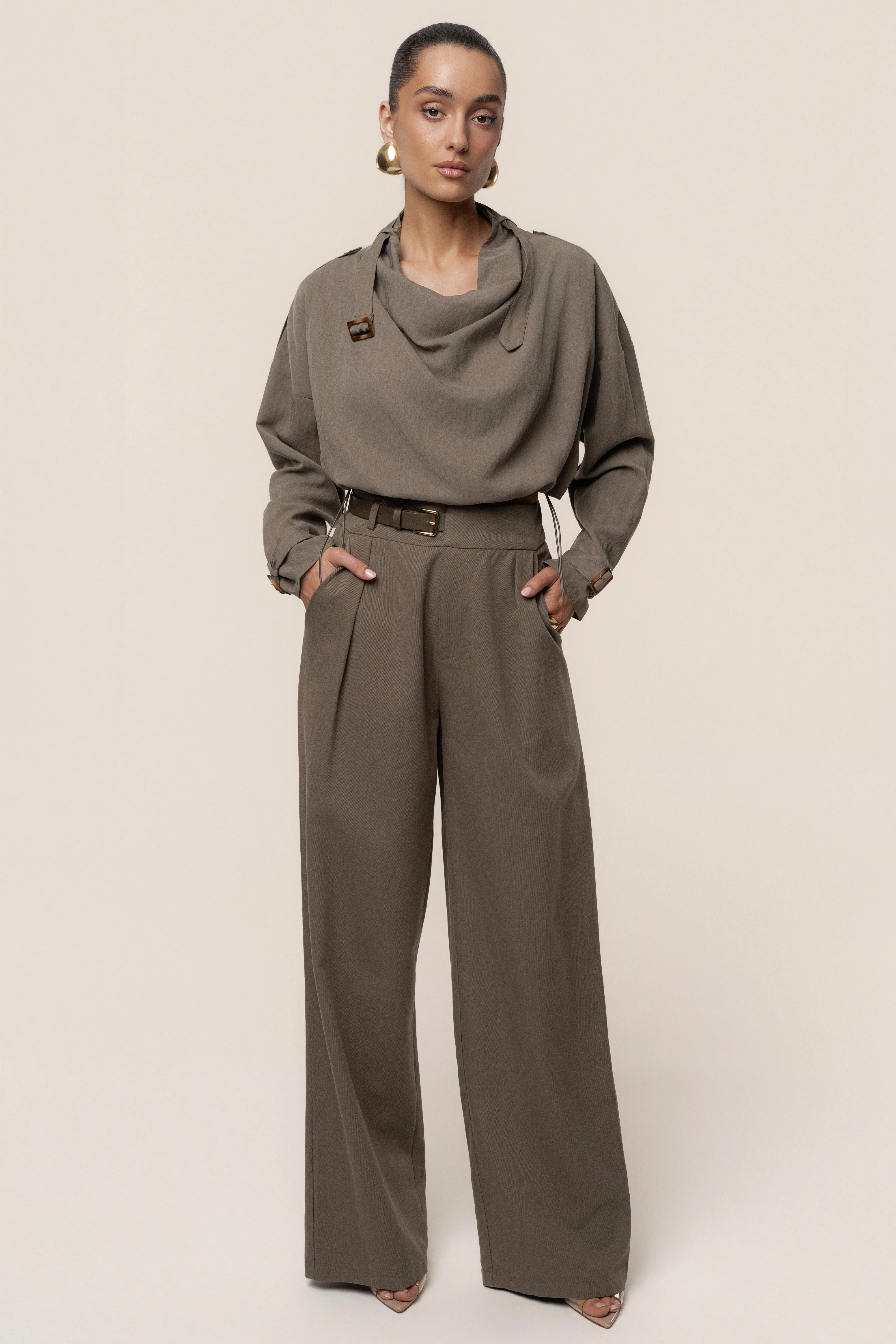 Dark Taupe Wanderlust Crop Top - Image 10