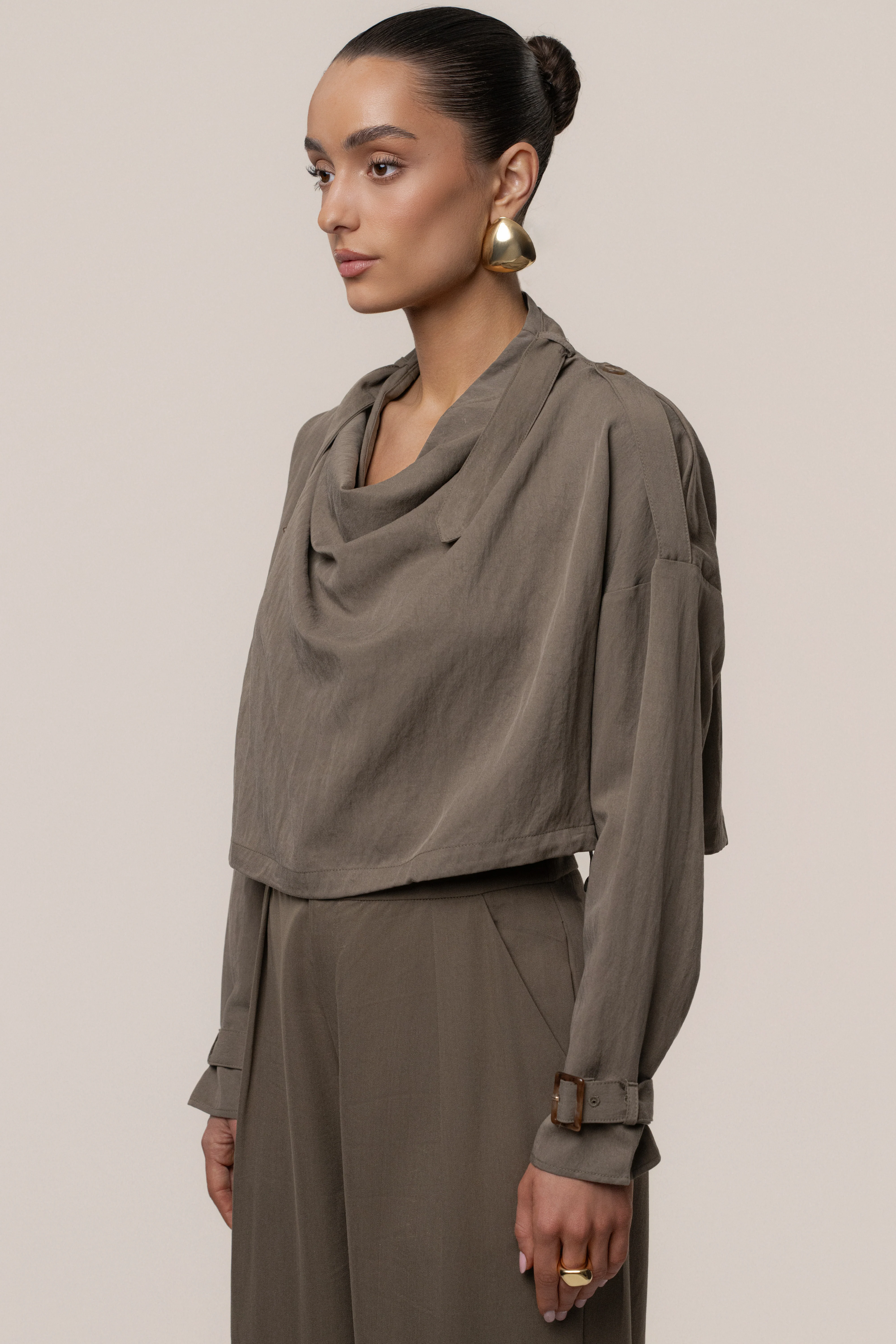 Dark Taupe Wanderlust Crop Top - Image 12