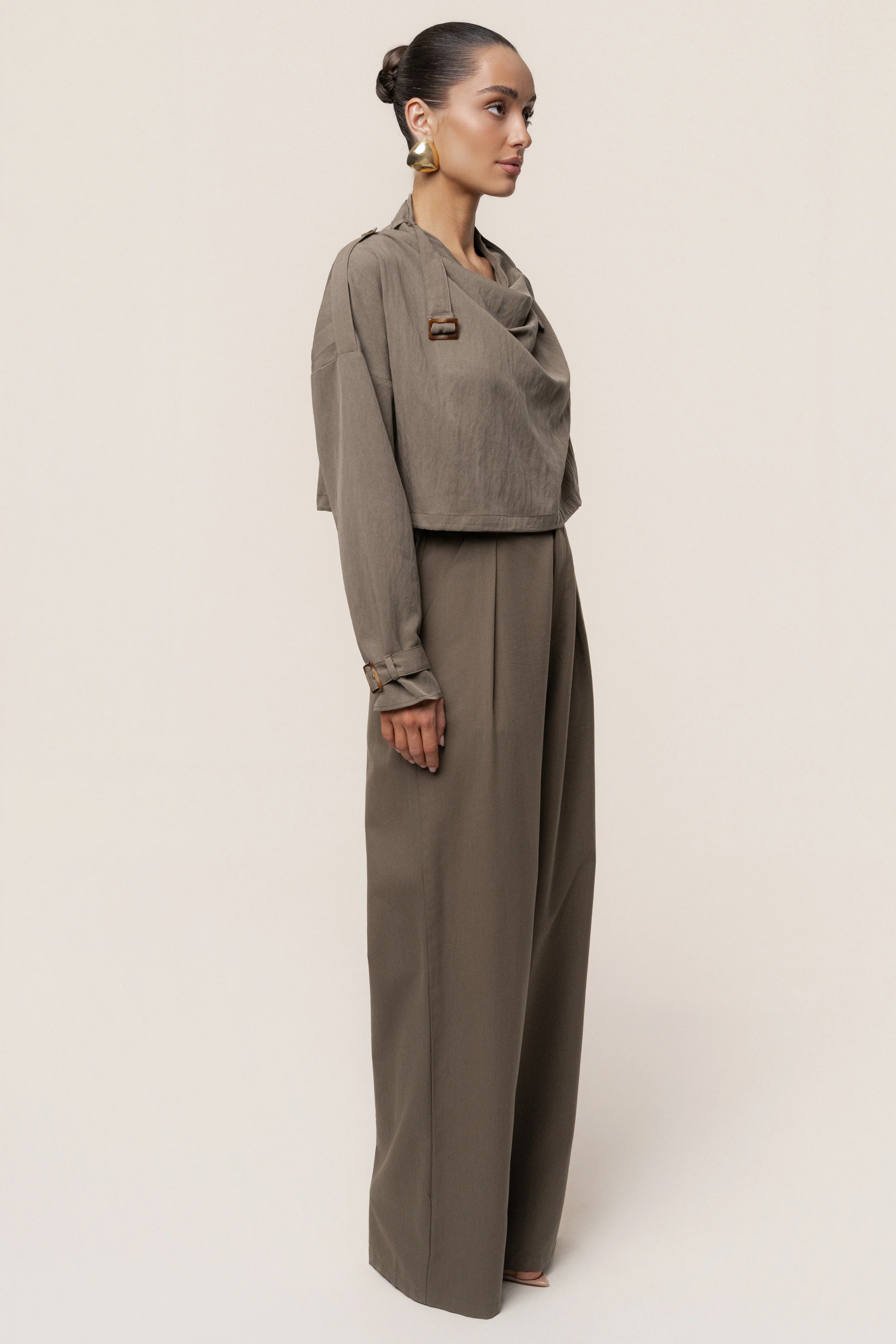 Dark Taupe Wanderlust Crop Top - Image 13