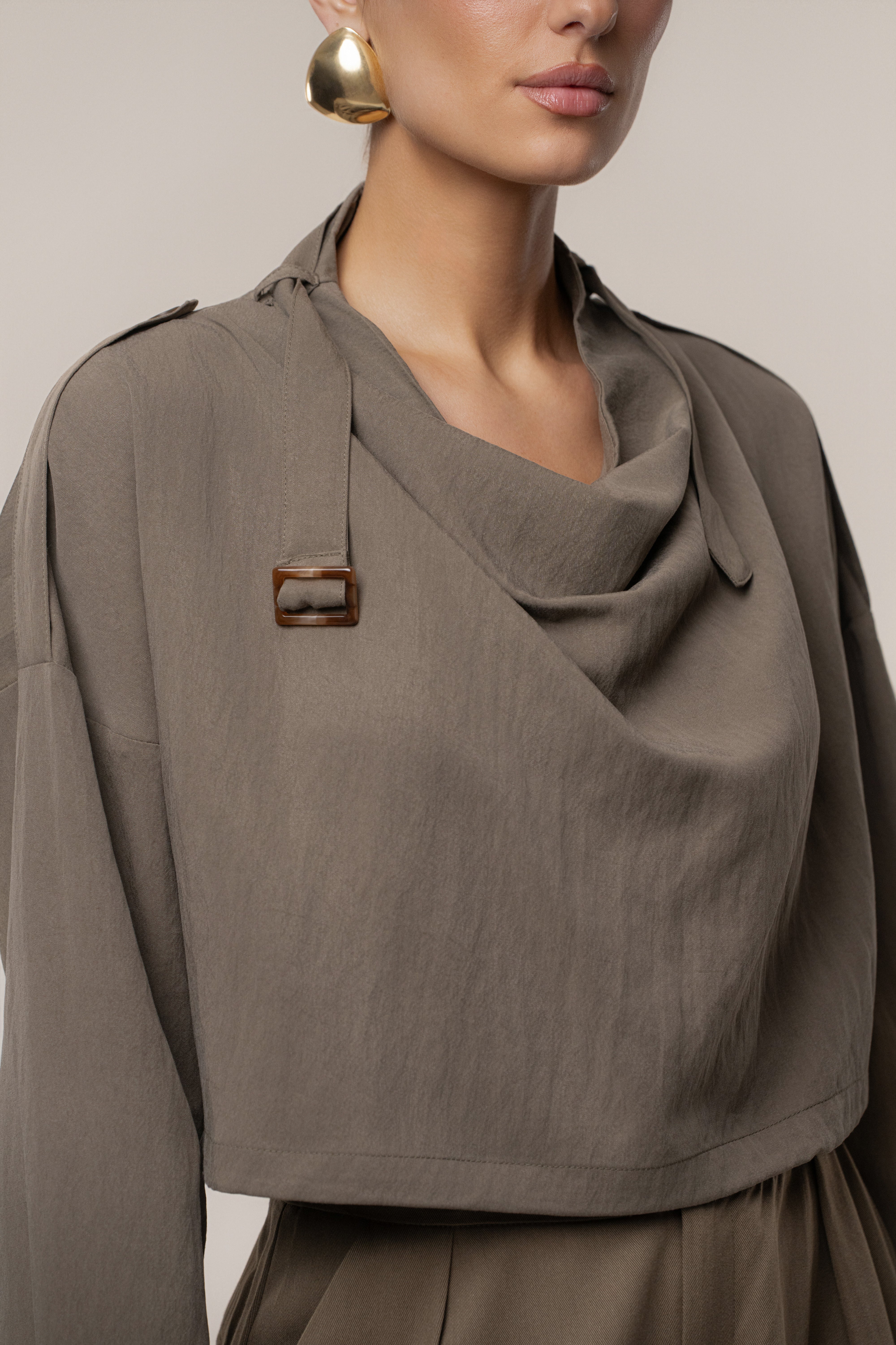 Dark Taupe Wanderlust Crop Top - Image 4