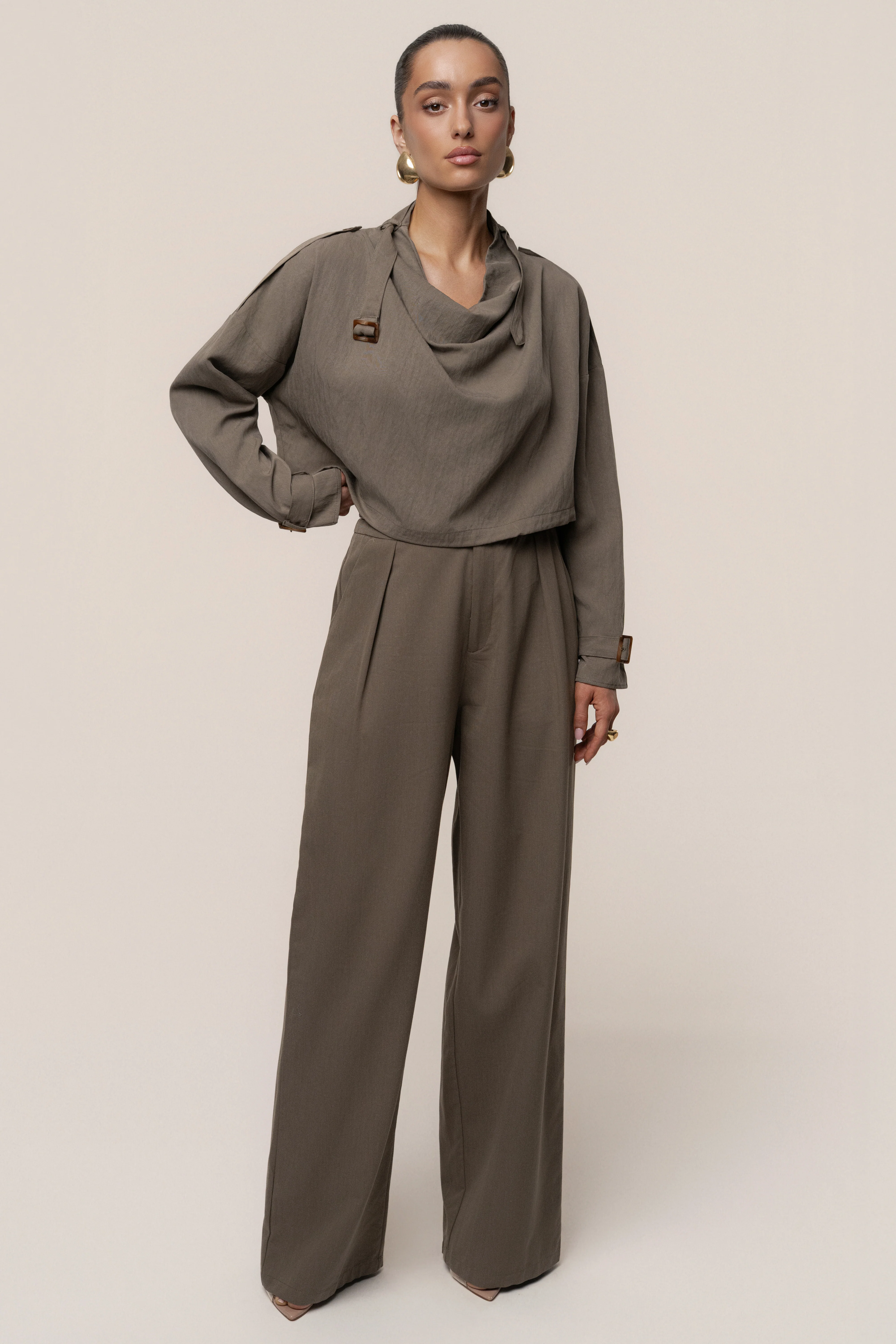 Dark Taupe Wanderlust Crop Top - Image 5