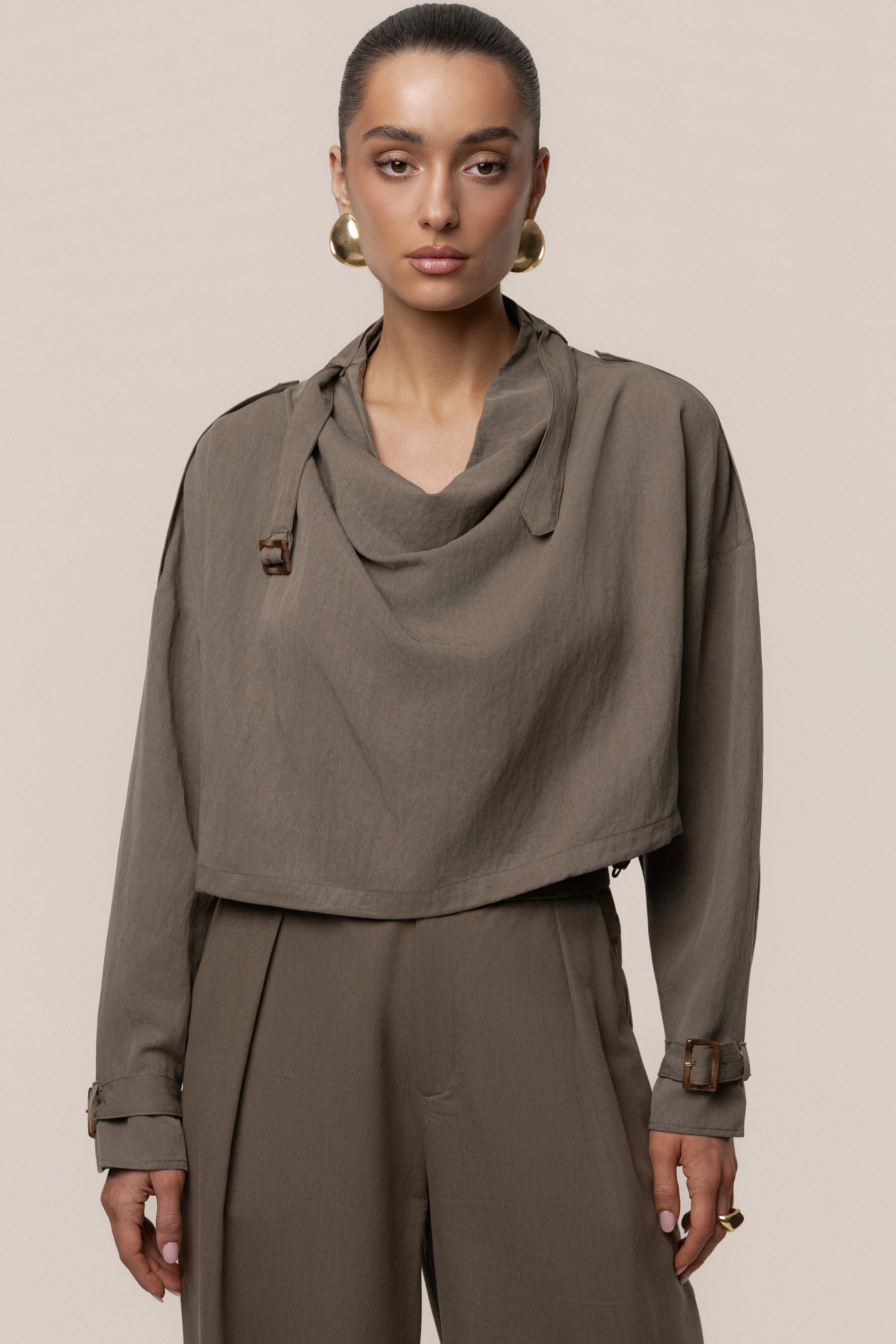 Dark Taupe Wanderlust Crop Top - Image 7