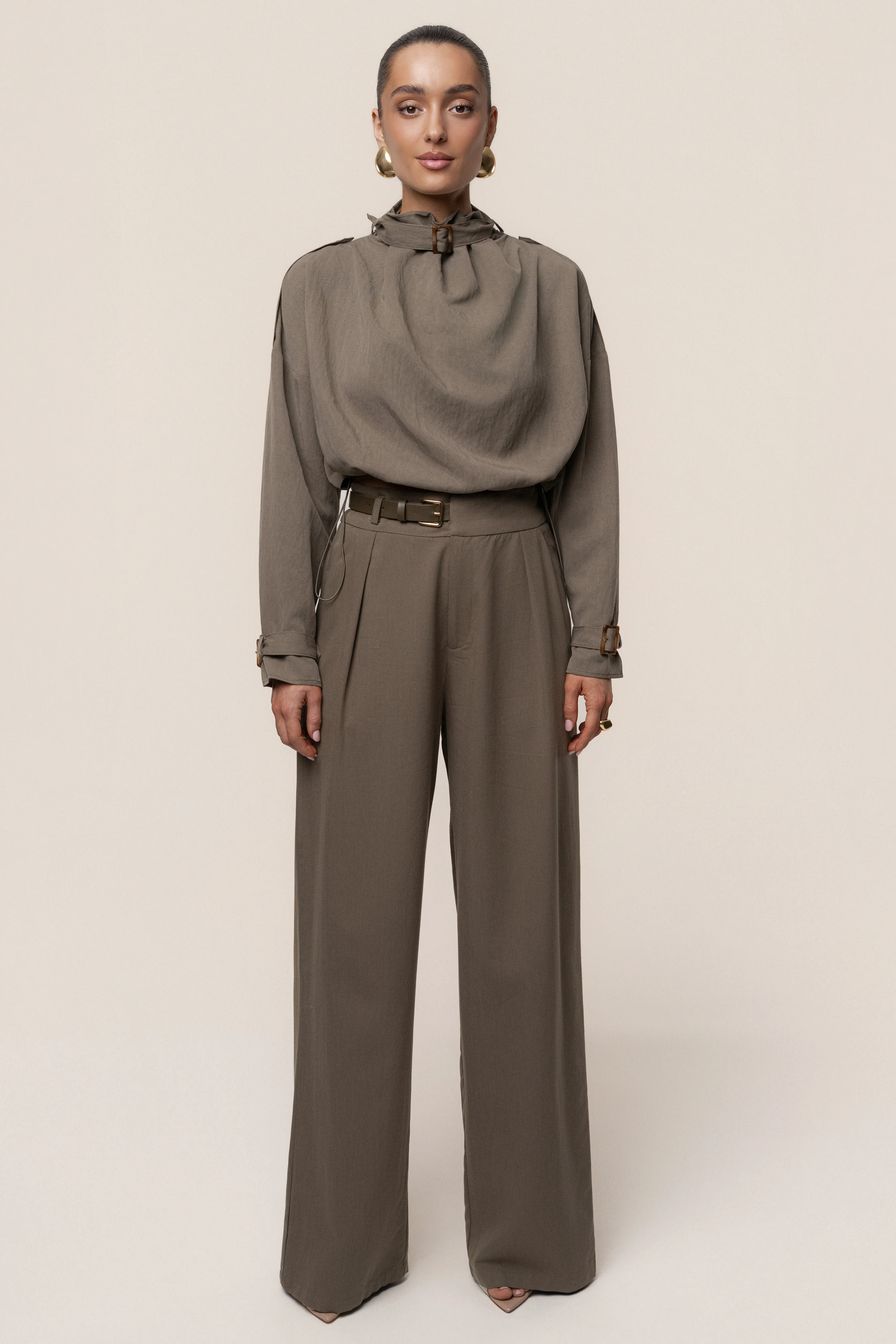 Dark Taupe Wanderlust Crop Top - Image 8