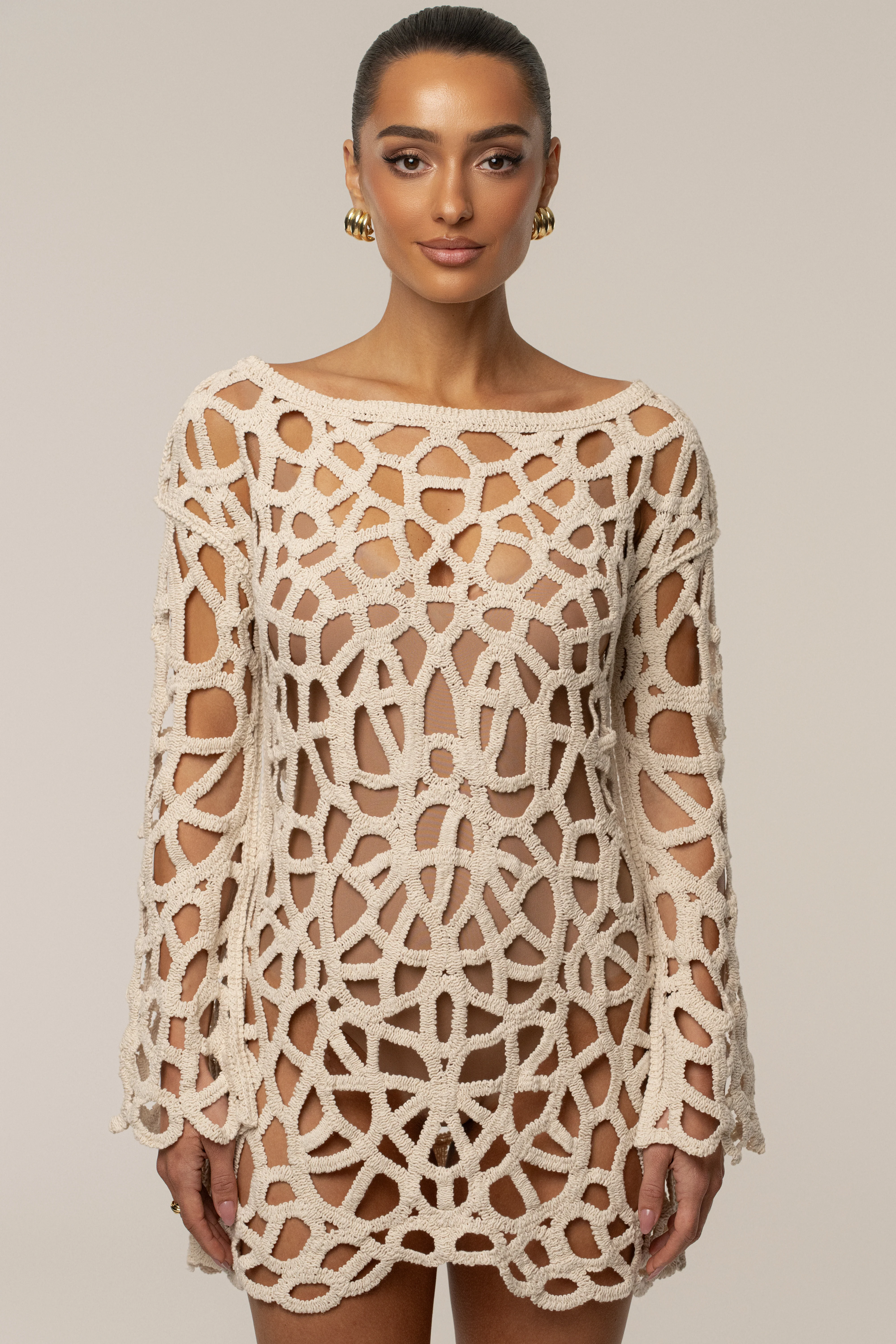 Ecru Seaside Crochet Cover Up - Image 2