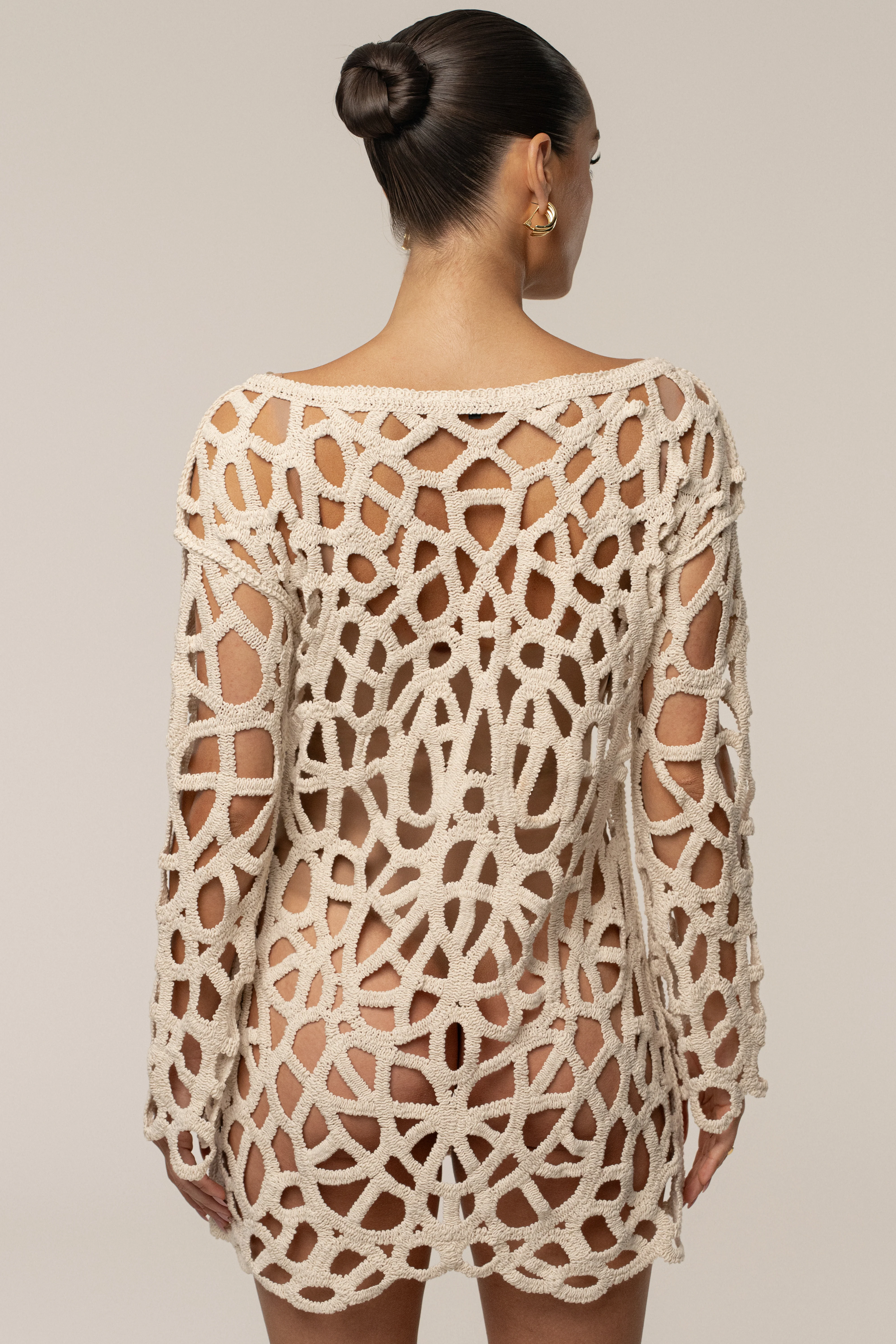 Ecru Seaside Crochet Cover Up - Image 6
