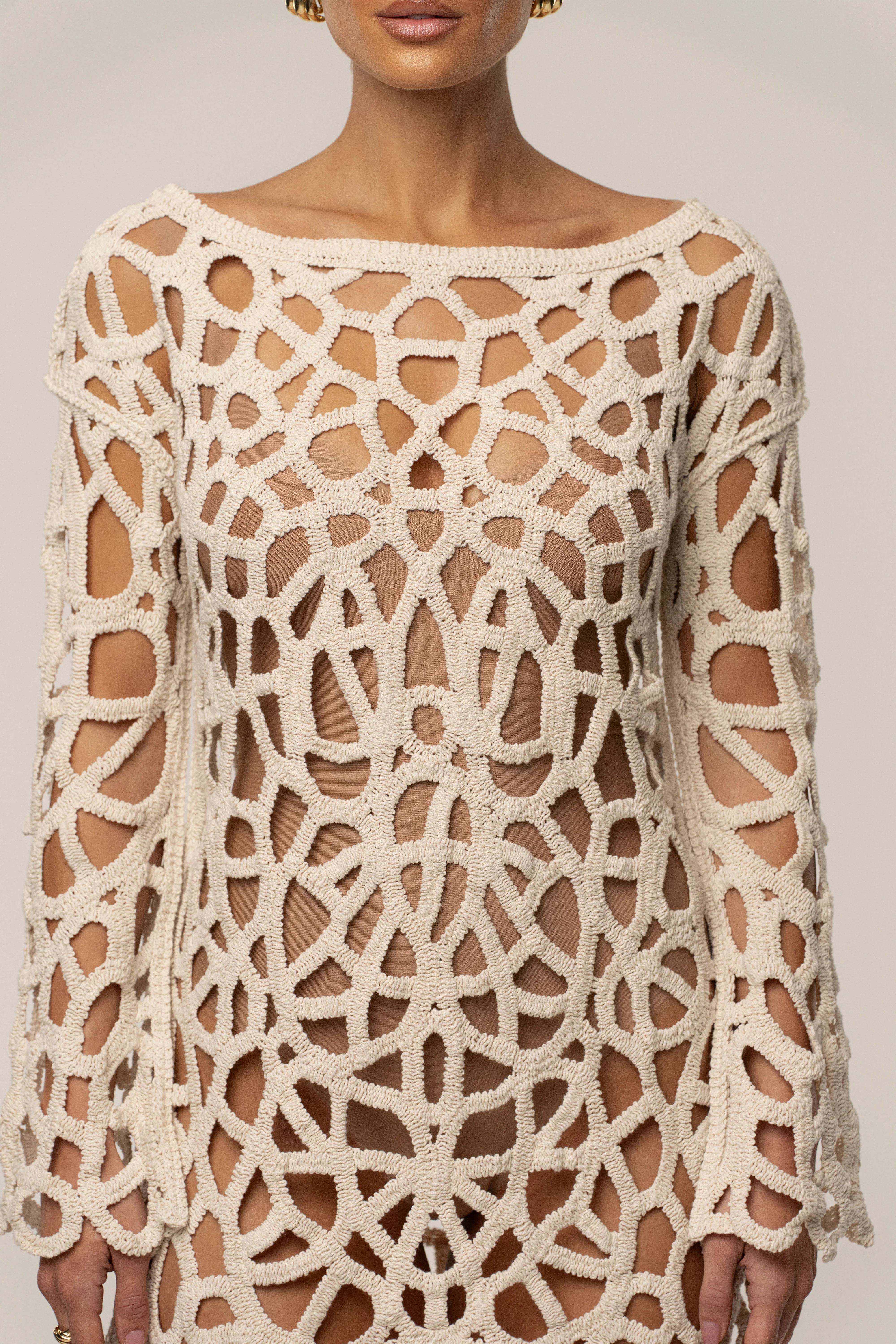 Ecru Seaside Crochet Cover Up - Image 8