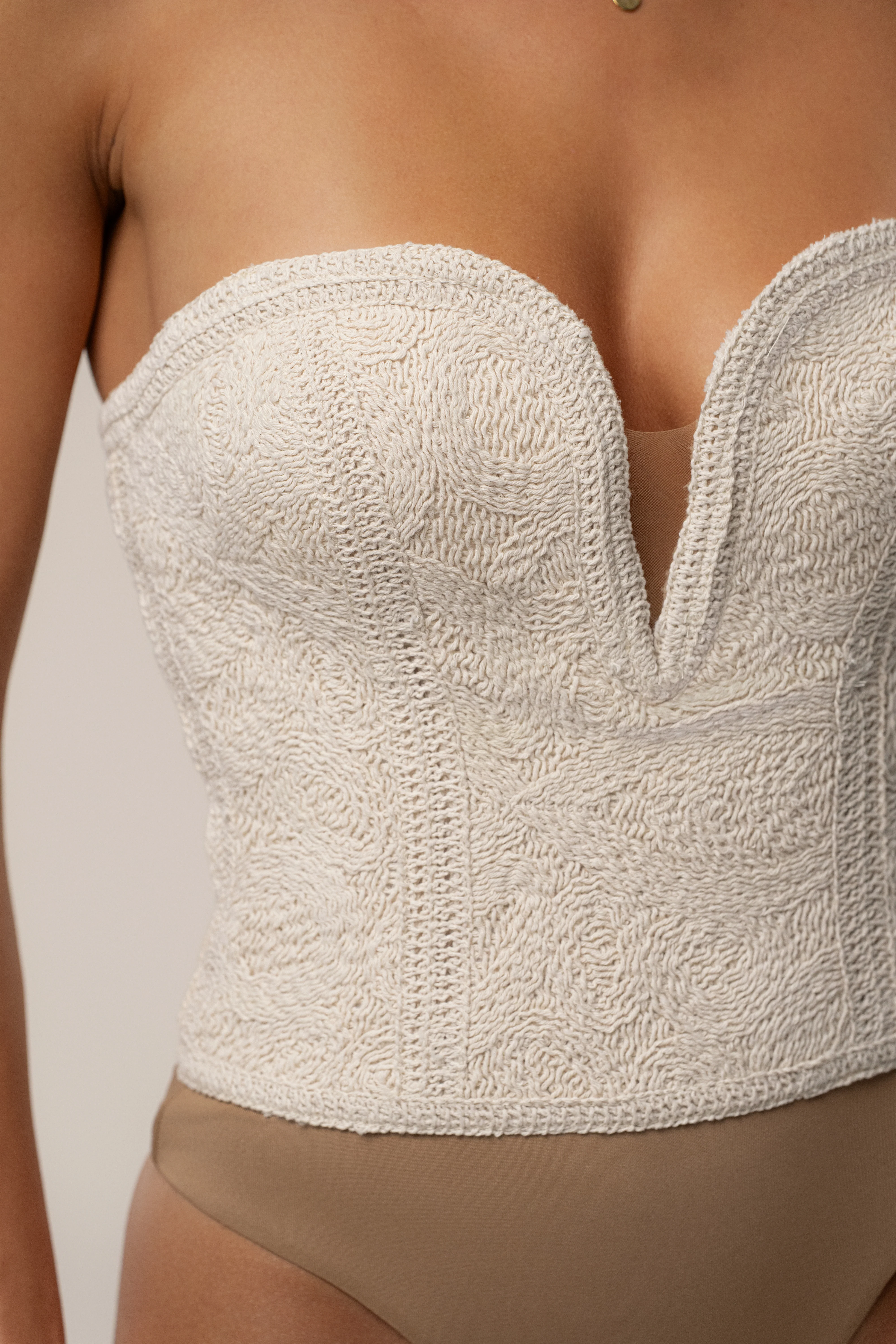 Ecru Serene Coast Texture Bodysuit - Image 17