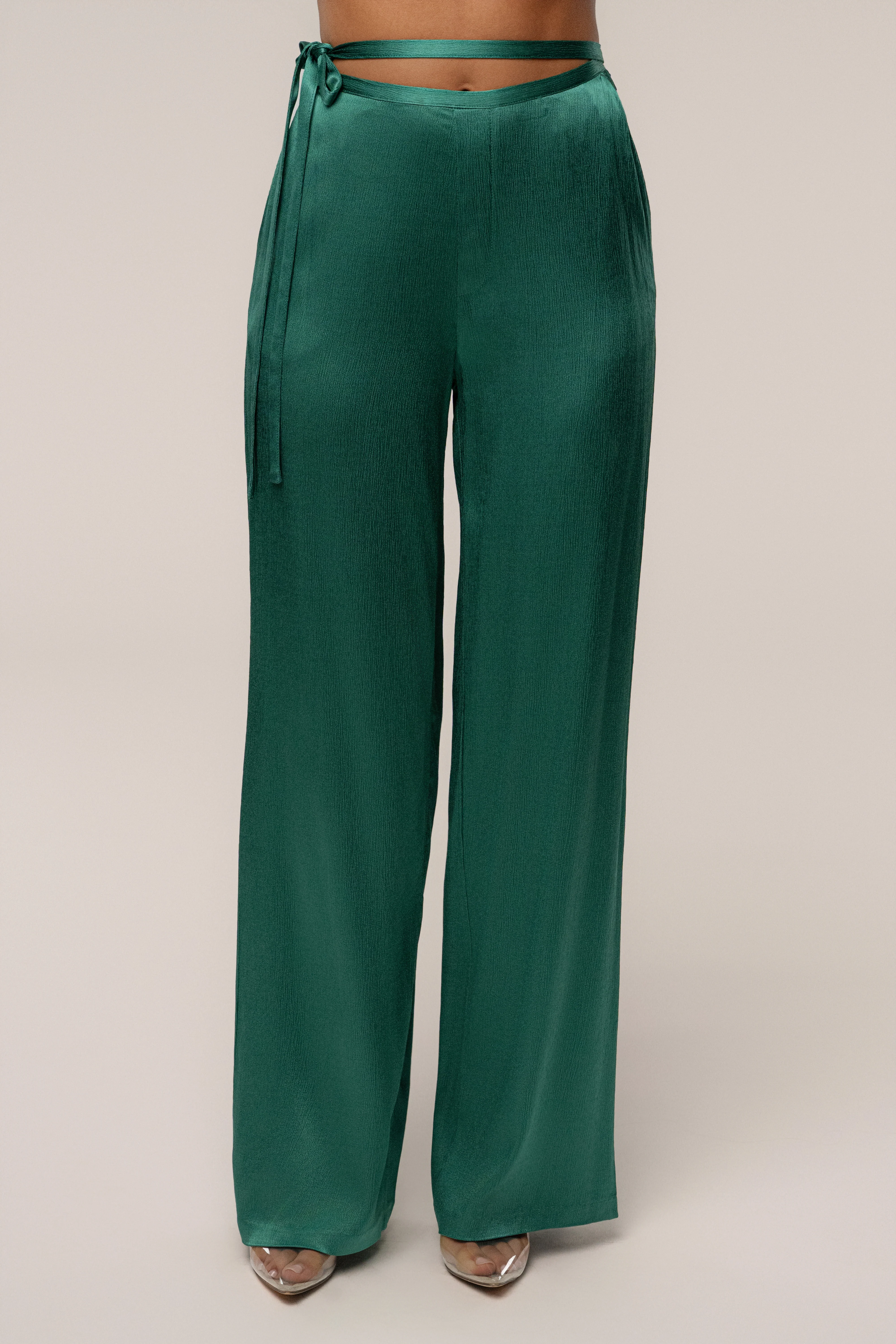 Emerald Deserae Satin Pants - Image 2