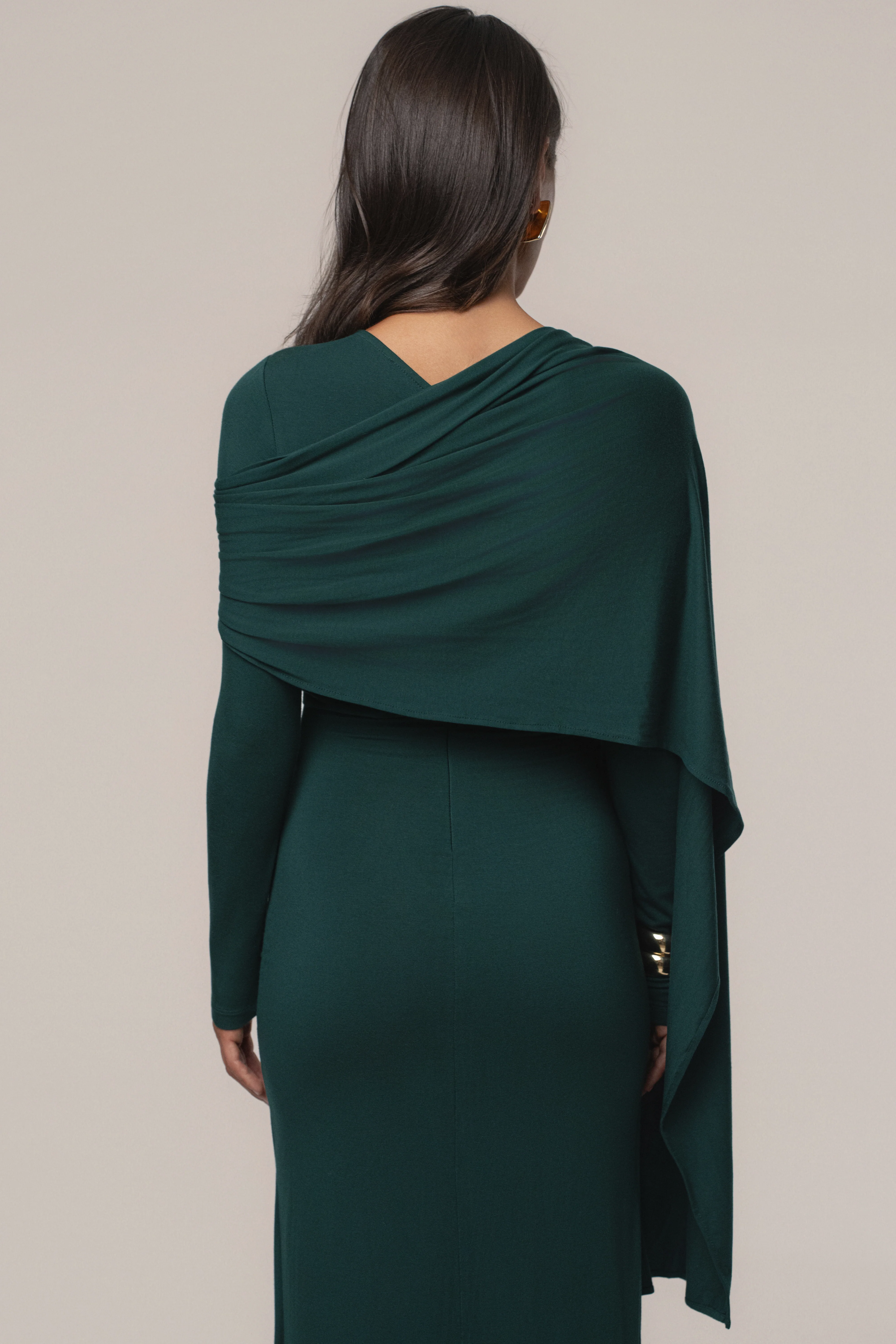 Emerald Glitz Asymmetric Maxi Dress - Image 13