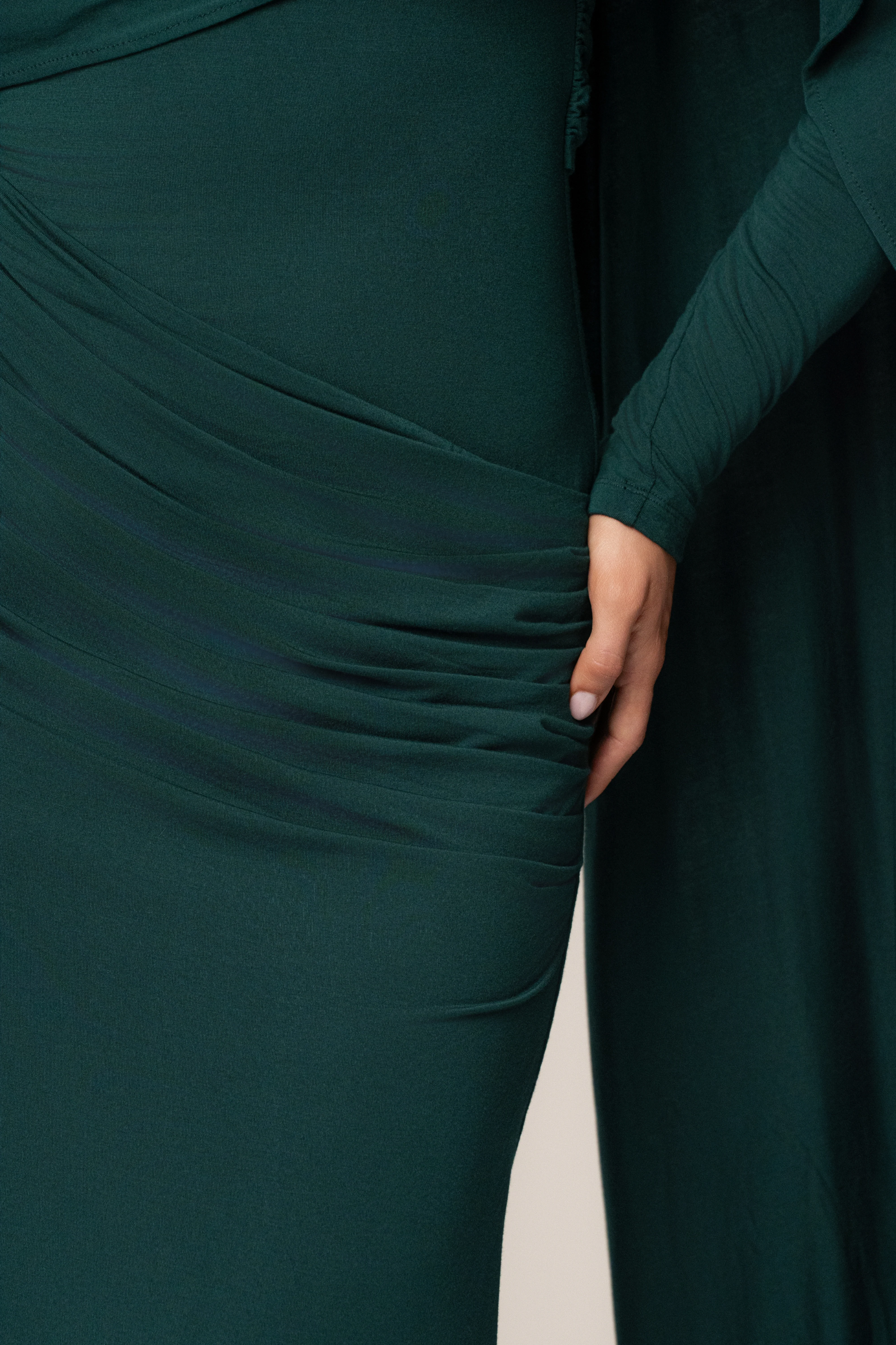 Emerald Glitz Asymmetric Maxi Dress - Image 14