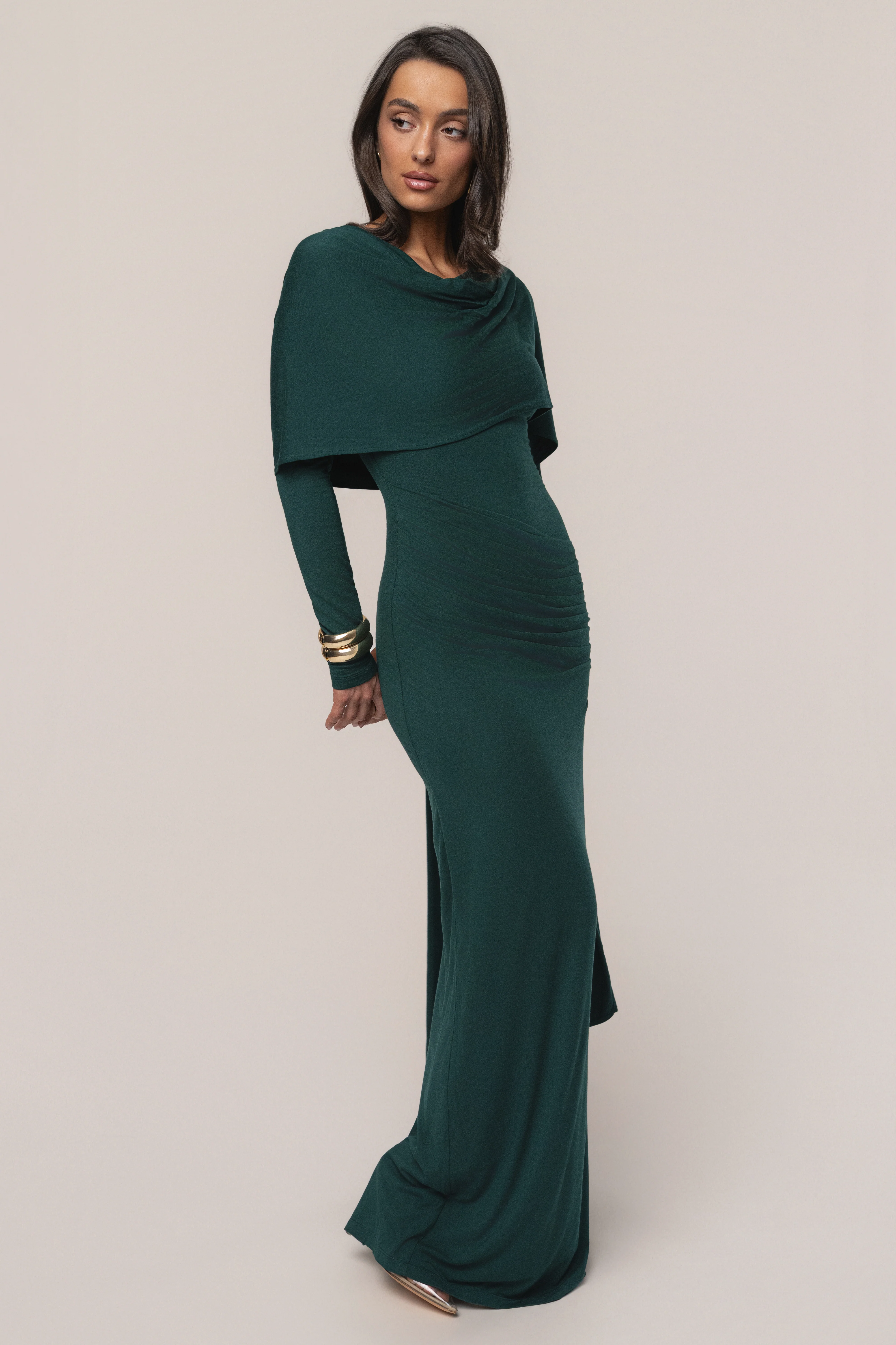 Emerald Glitz Asymmetric Maxi Dress - Image 17