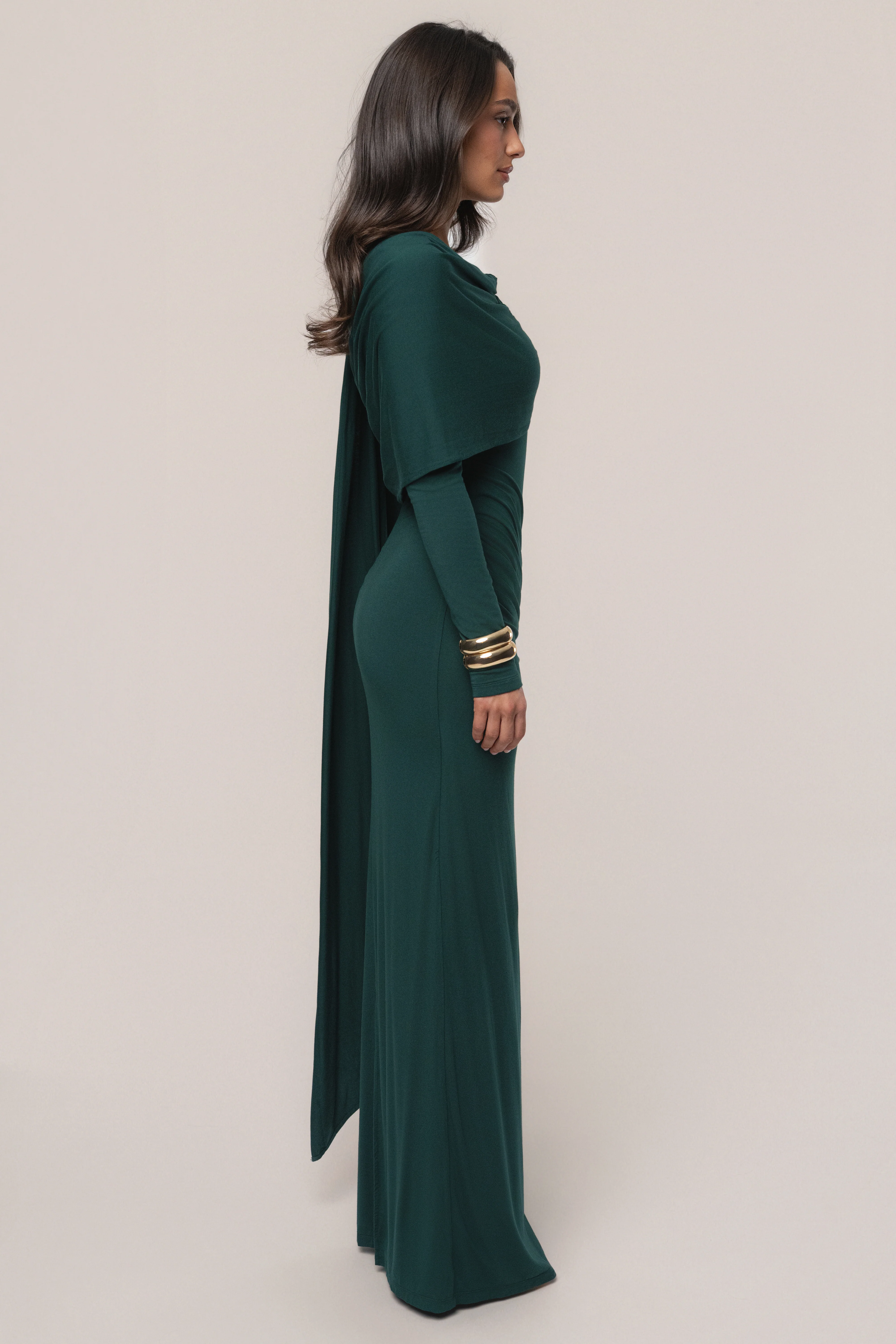 Emerald Glitz Asymmetric Maxi Dress - Image 21