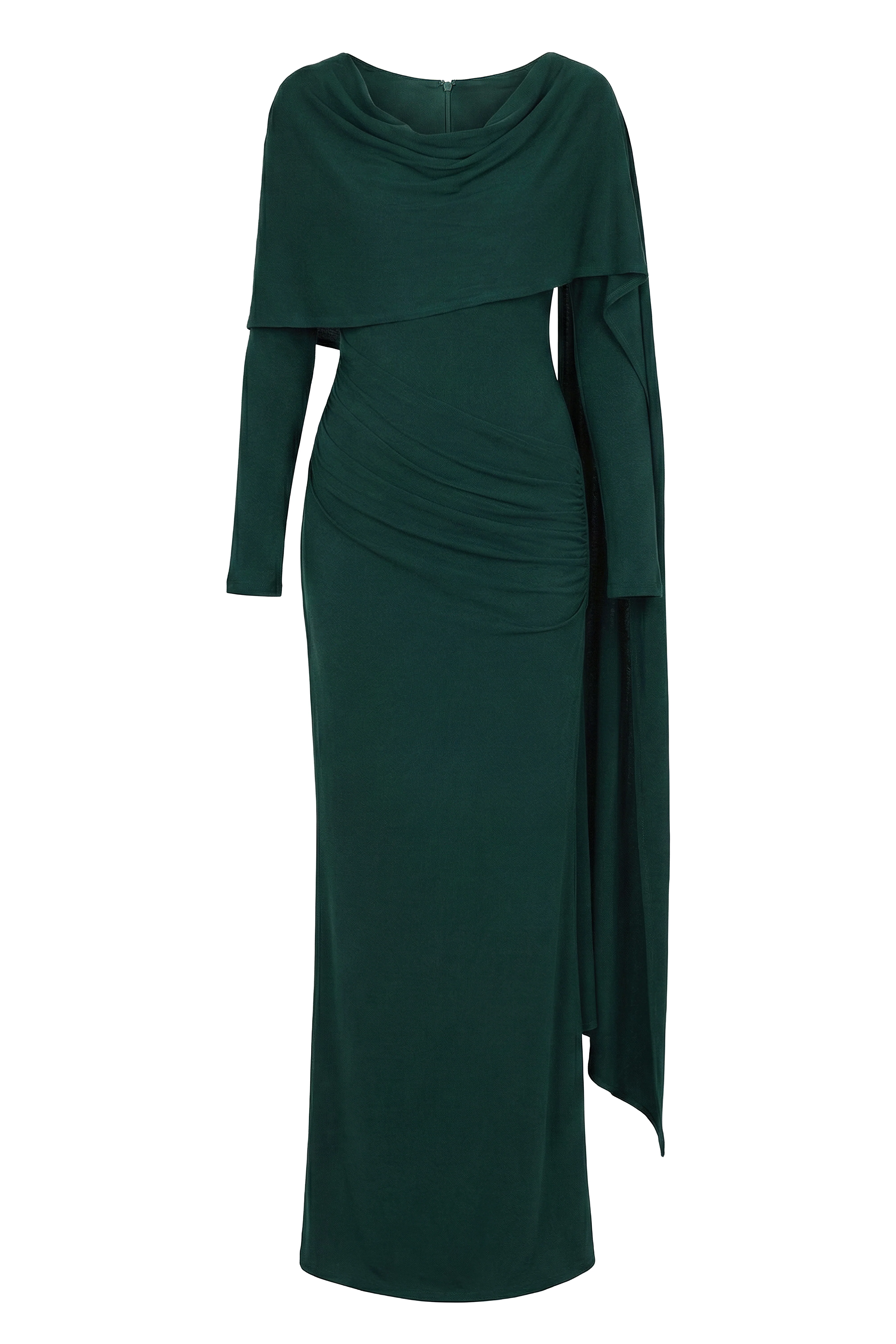 Emerald Glitz Asymmetric Maxi Dress - Image 3