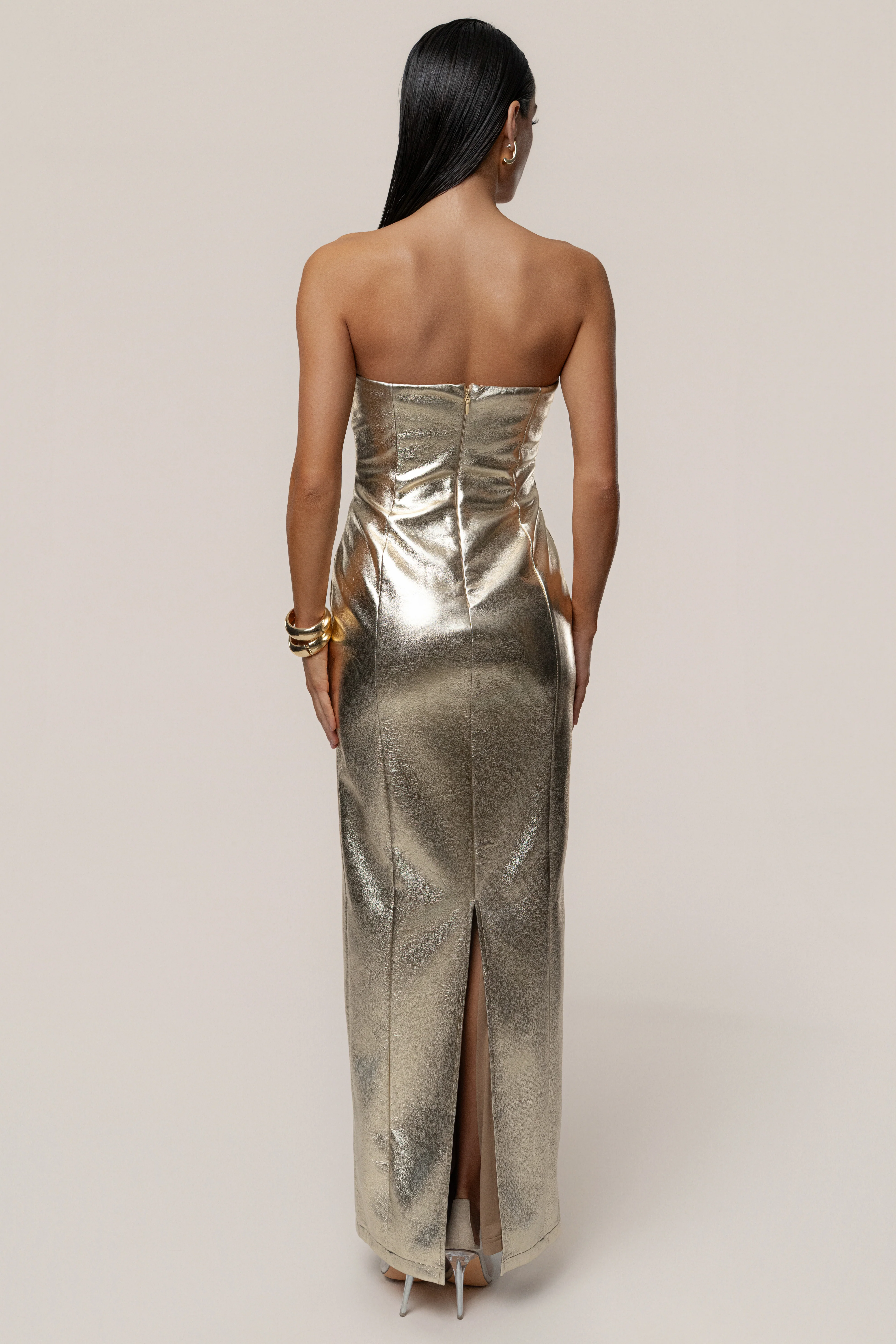 Gold Dorado Metallic Maxi Dress - Image 9