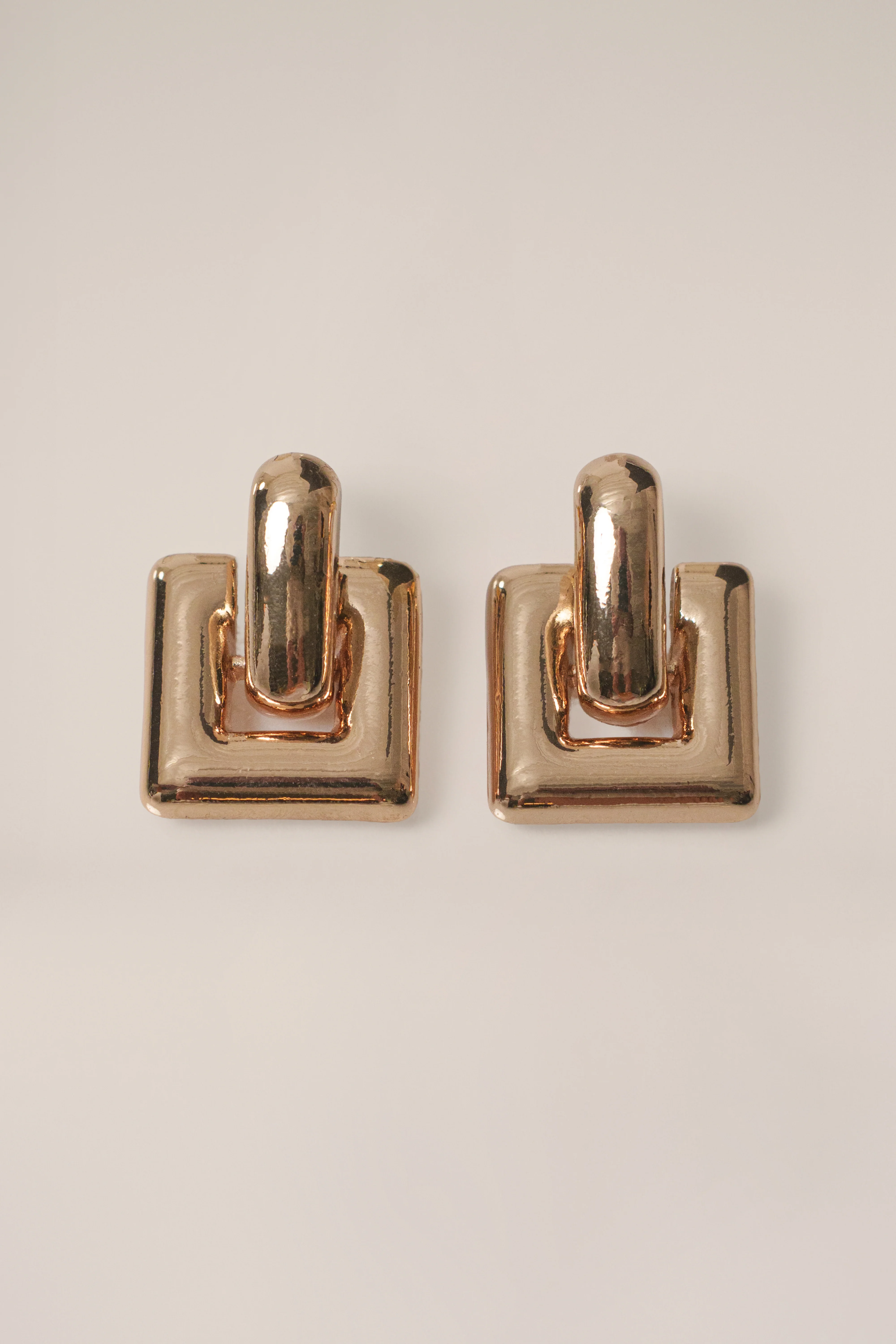 Gold Erin Square Earrings - Image 2