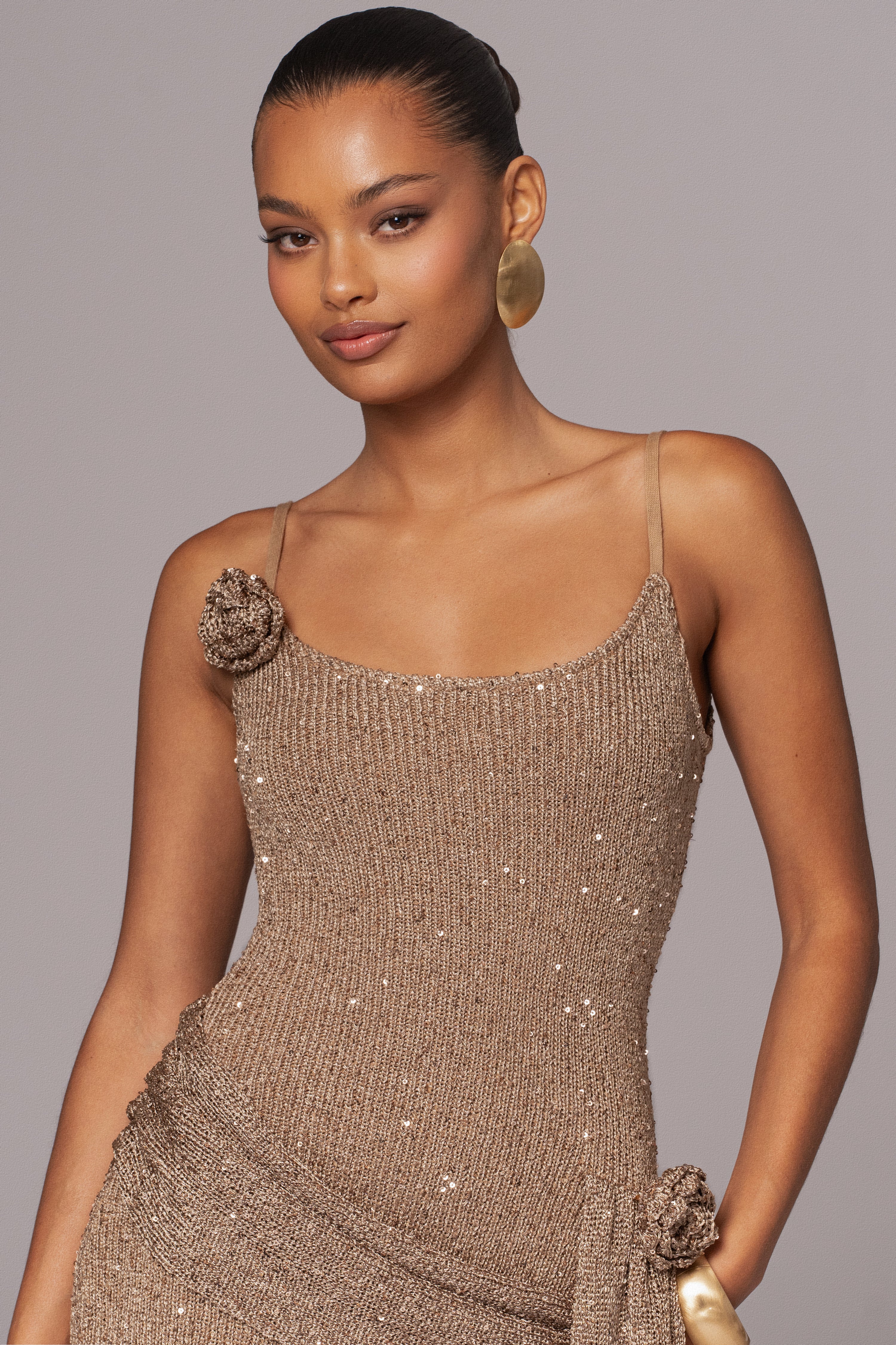 Gold Golden Dusk Sequin Dress - Image 7