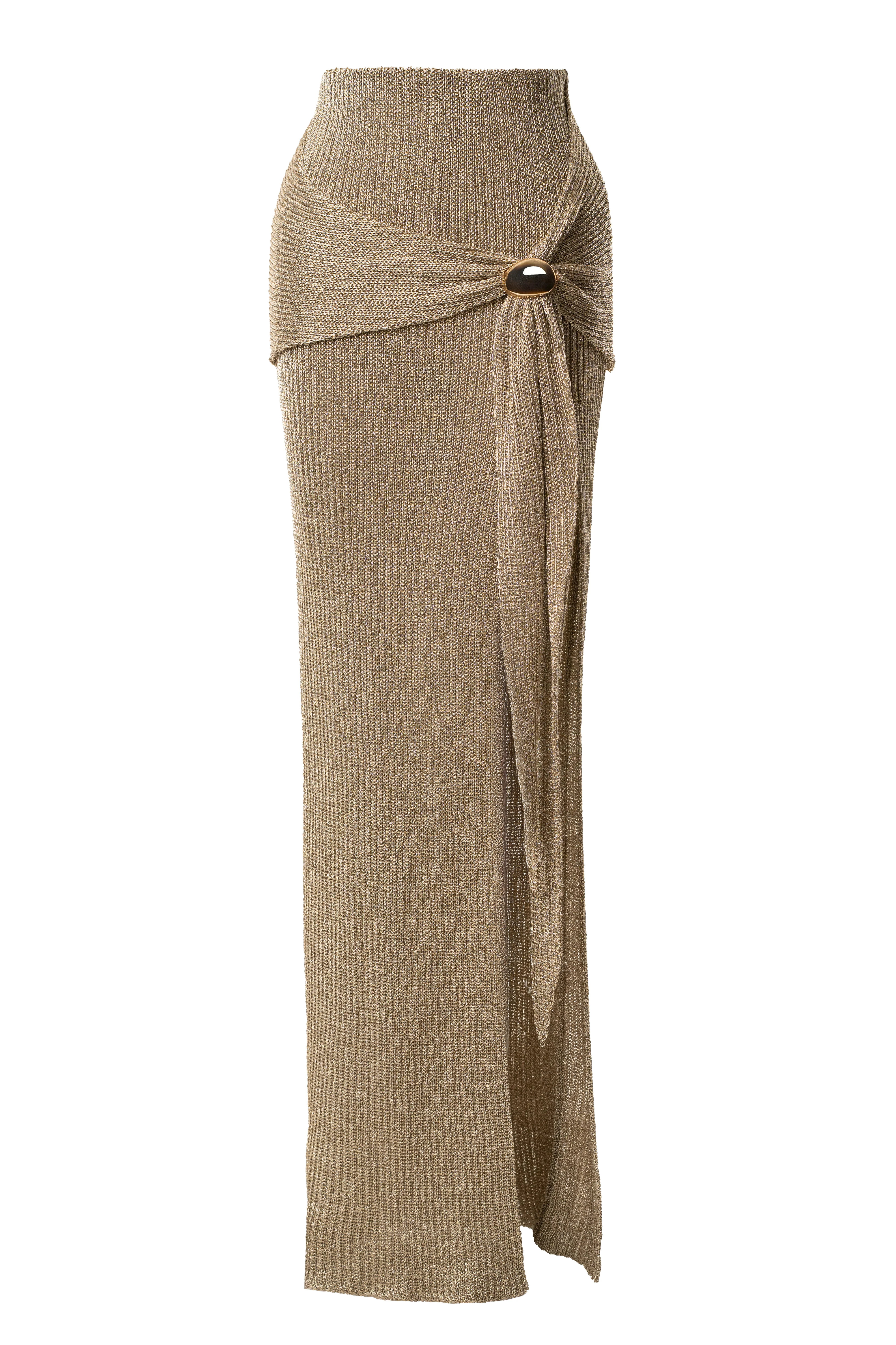 Gold Hazel Metallic Wrap Skirt - Image 4