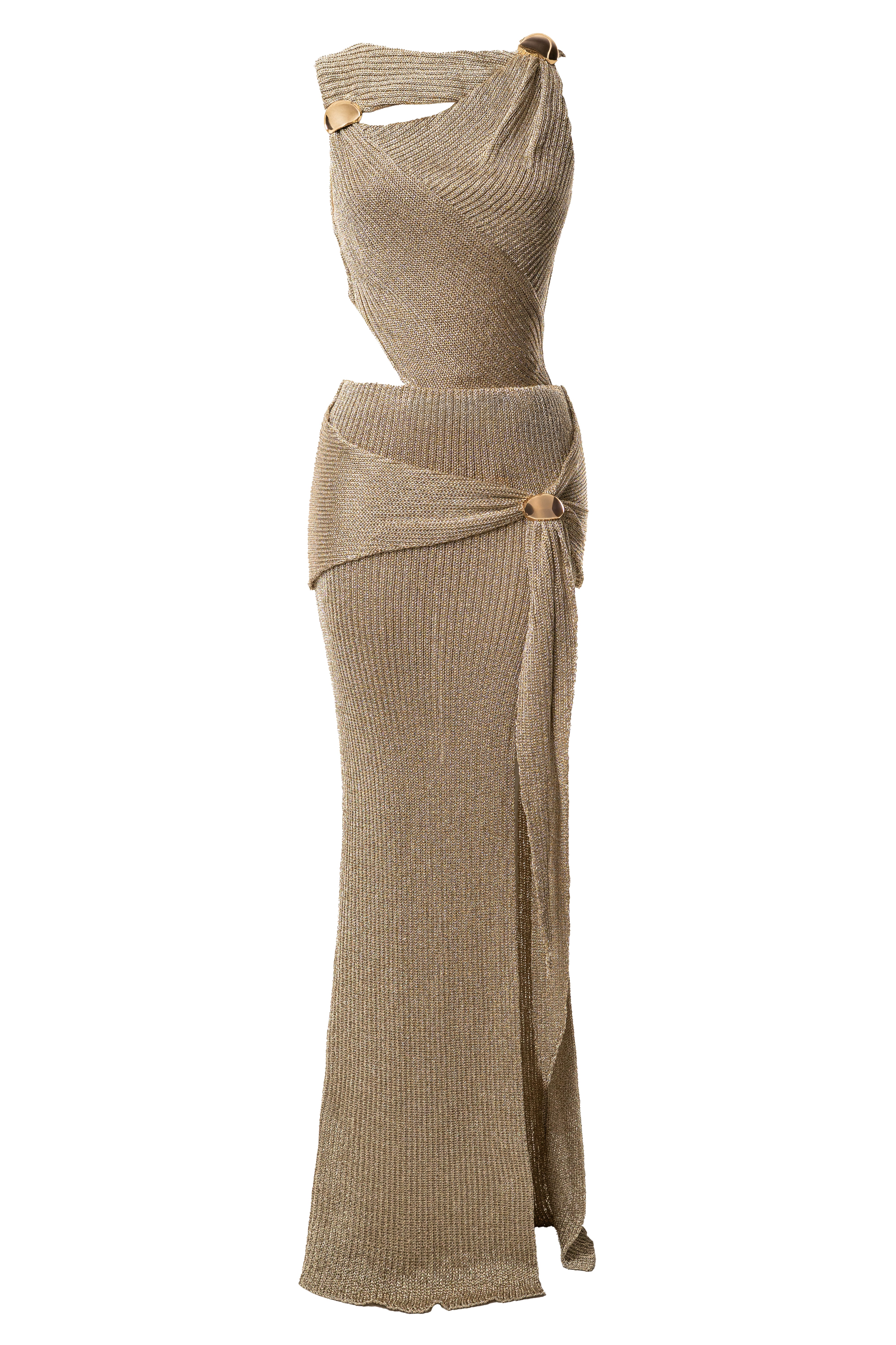 Gold Hazel Metallic Wrap Skirt - Image 5