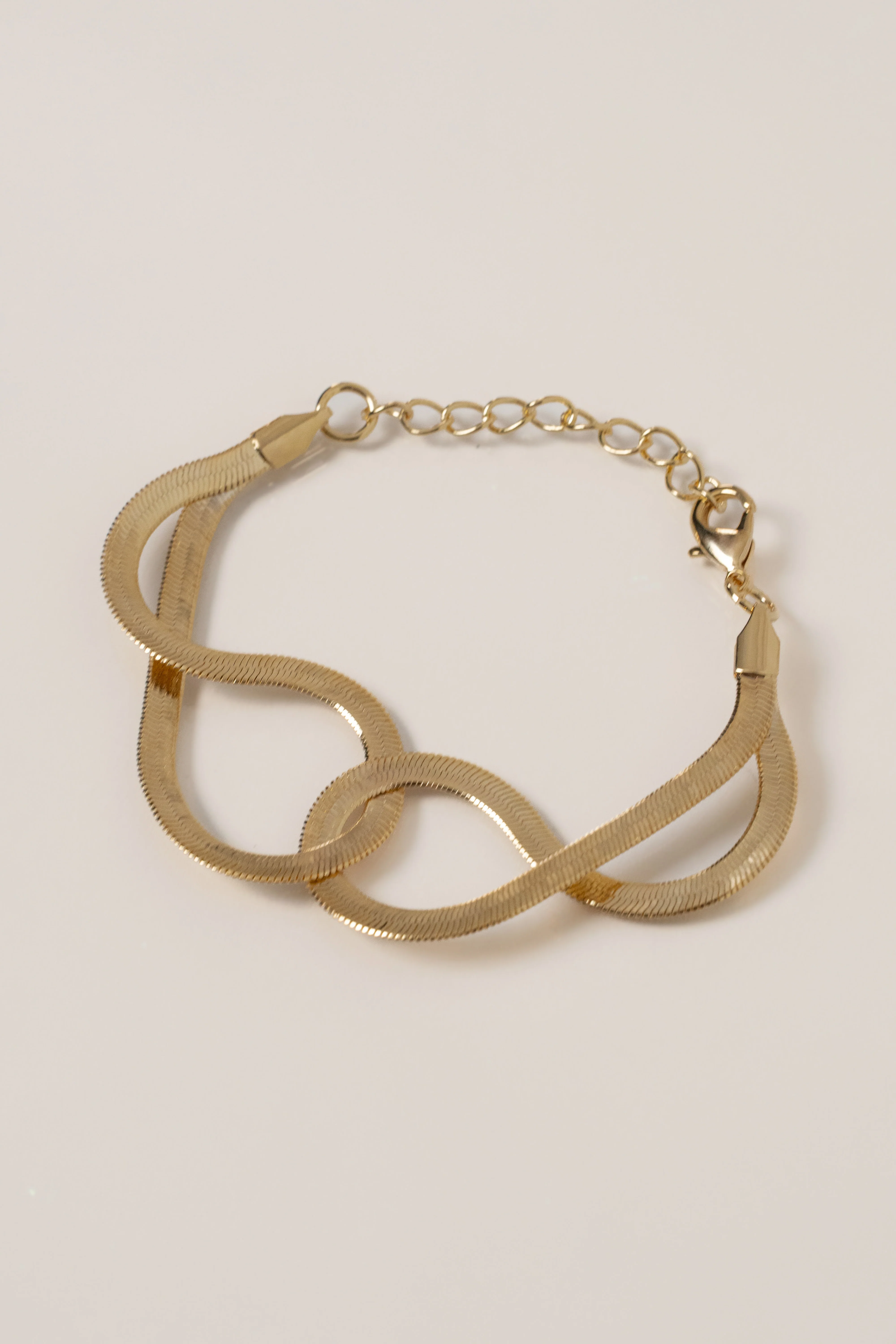 Gold Infinite Interlocking Bracelet - Image 3