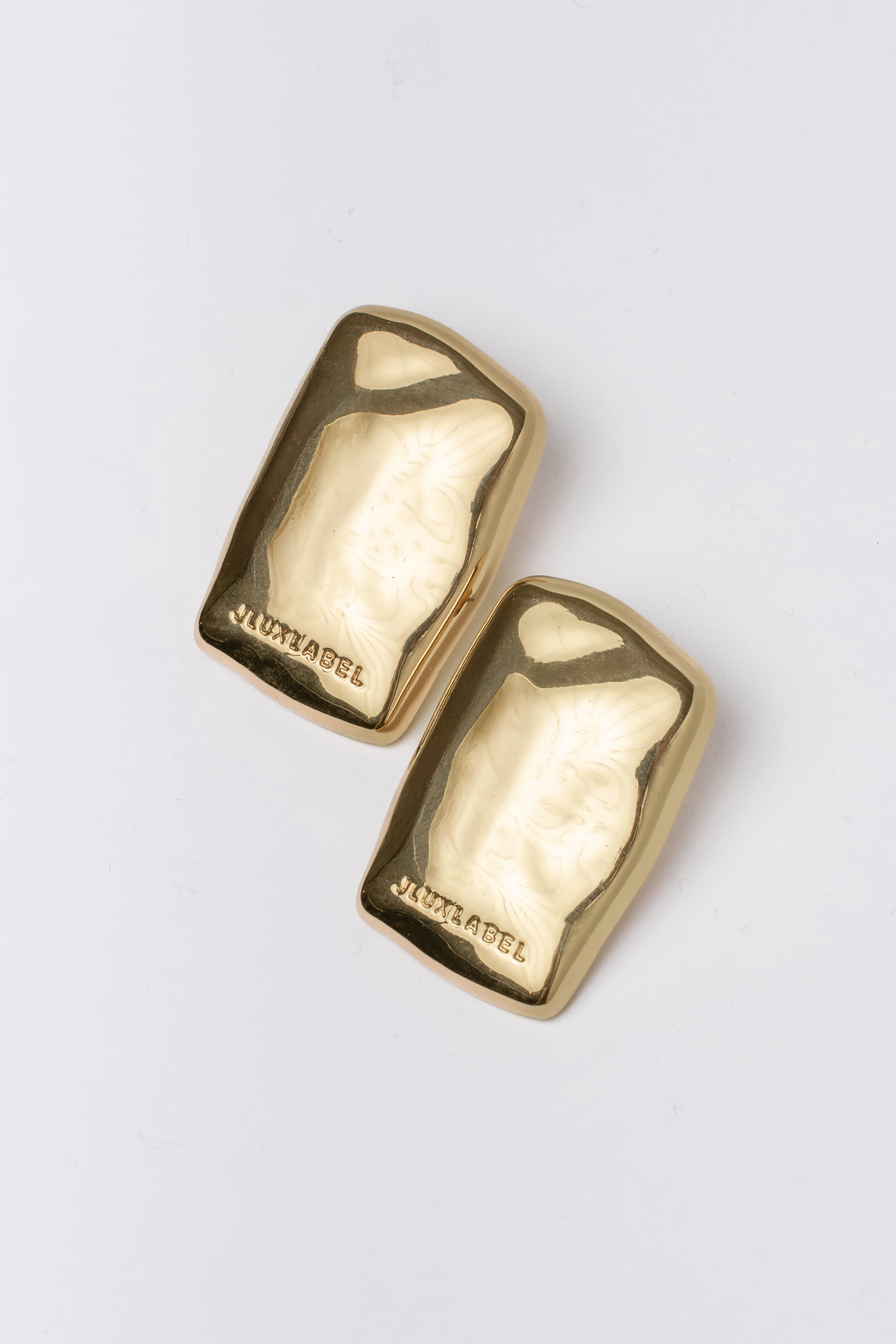 Gold JLUXLABEL Logo Earrings - Image 4