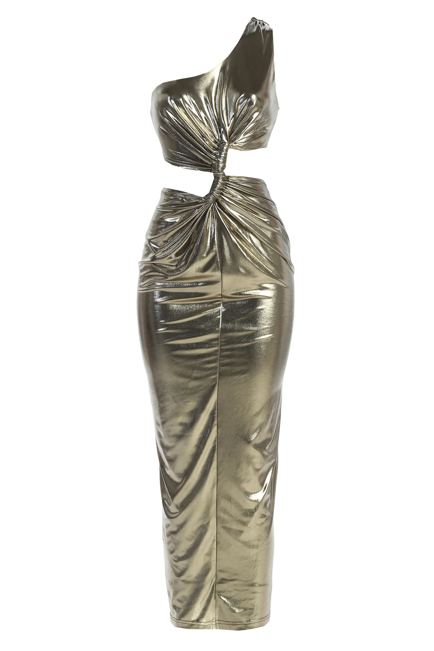 Gold Joce One Shoulder Maxi Dress - Image 3